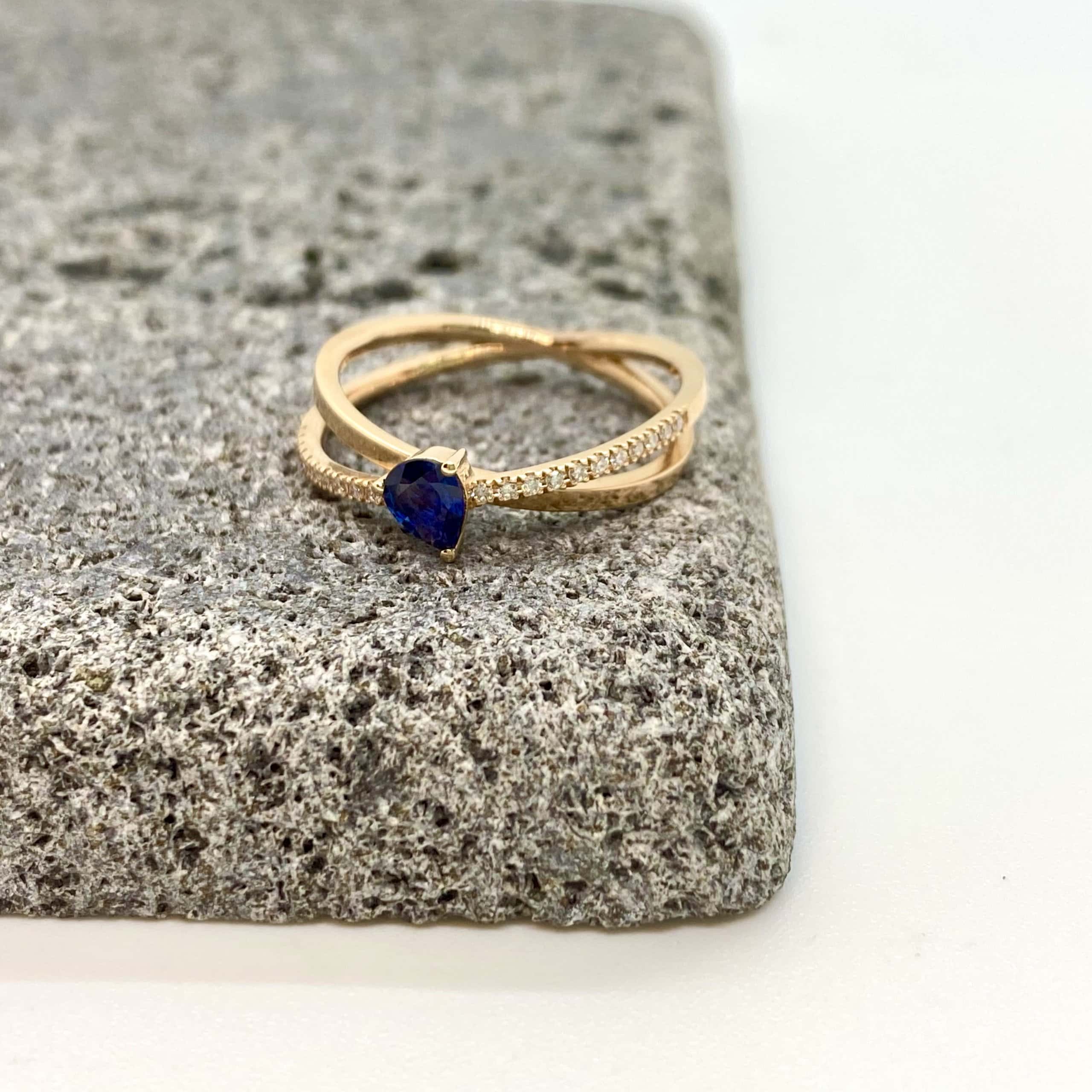 Criss cross sapphire drop ring — Melina Fachidis (5)