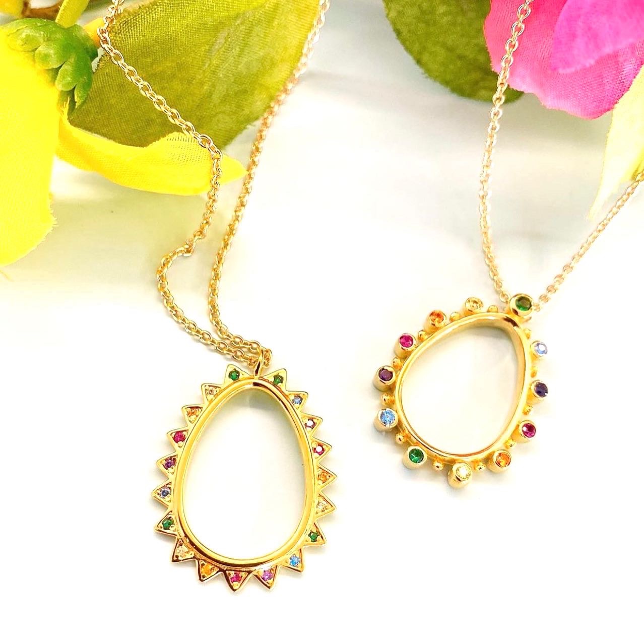 Oval colored Easter egg necklace — Melina Fachidis (4)