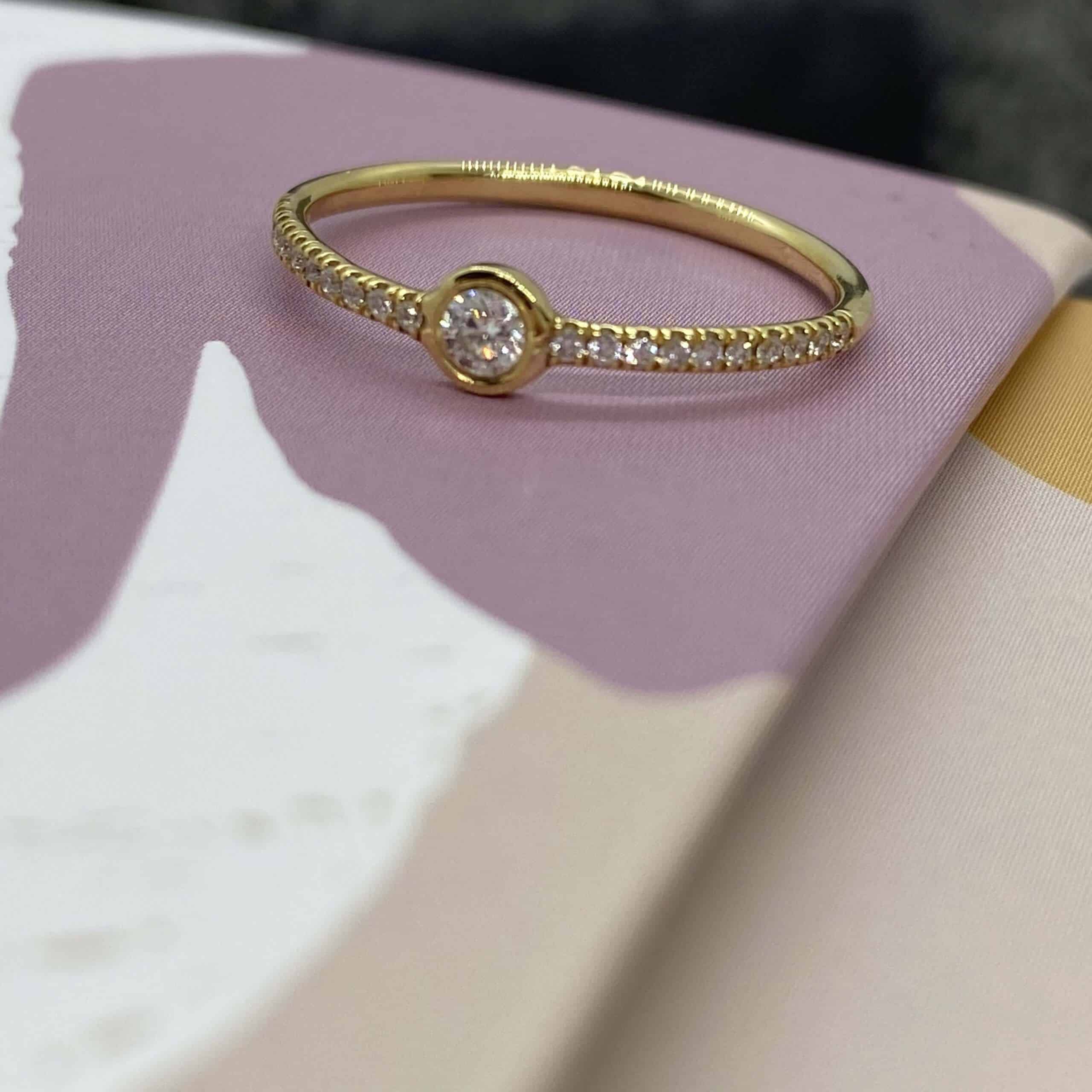 Diamond solitaire yellow gold ring — Melina Fachidis (5)