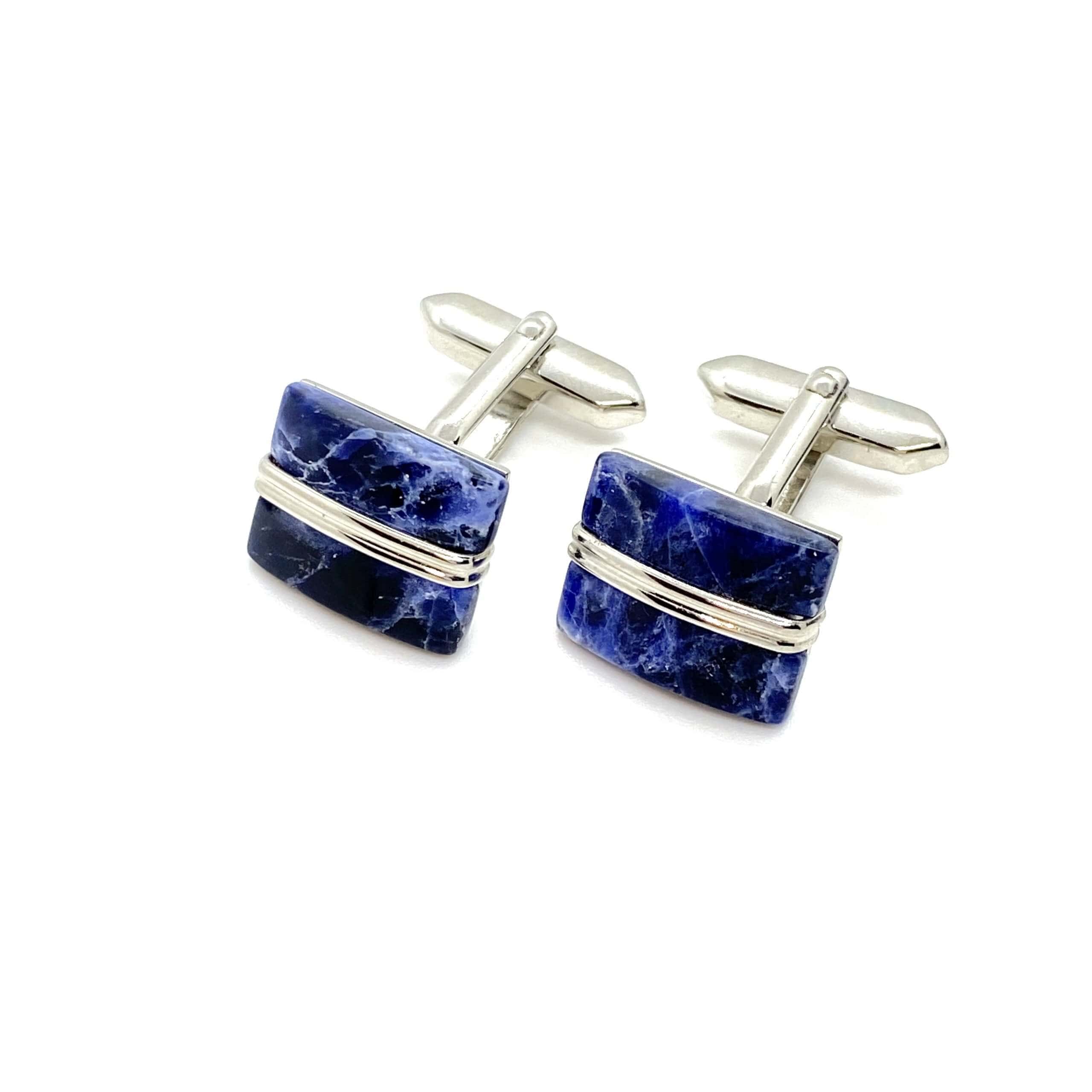Sodalite cufflinks — Melina Fachidis