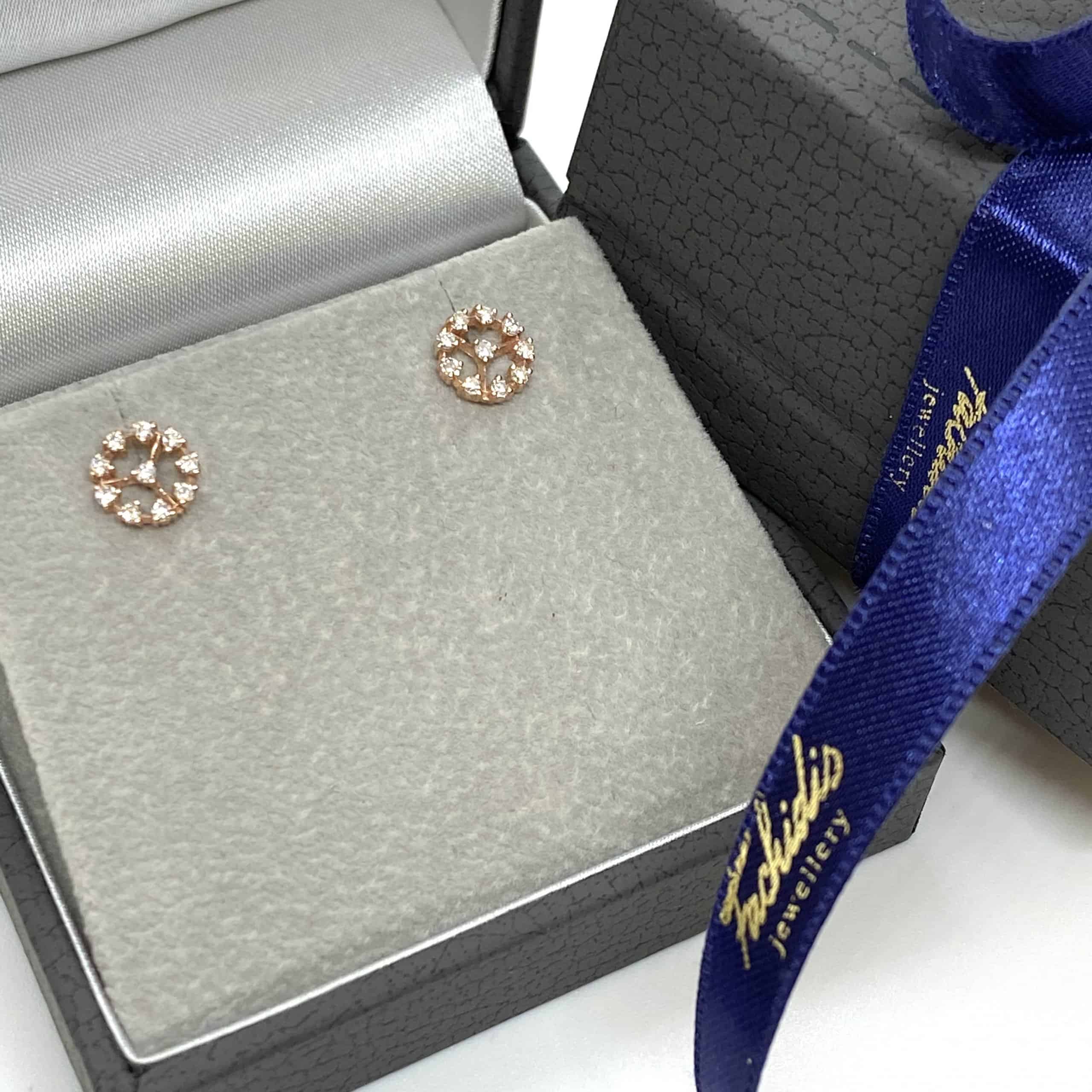Circular diamond stud earrings — Melina Fachidis (3)