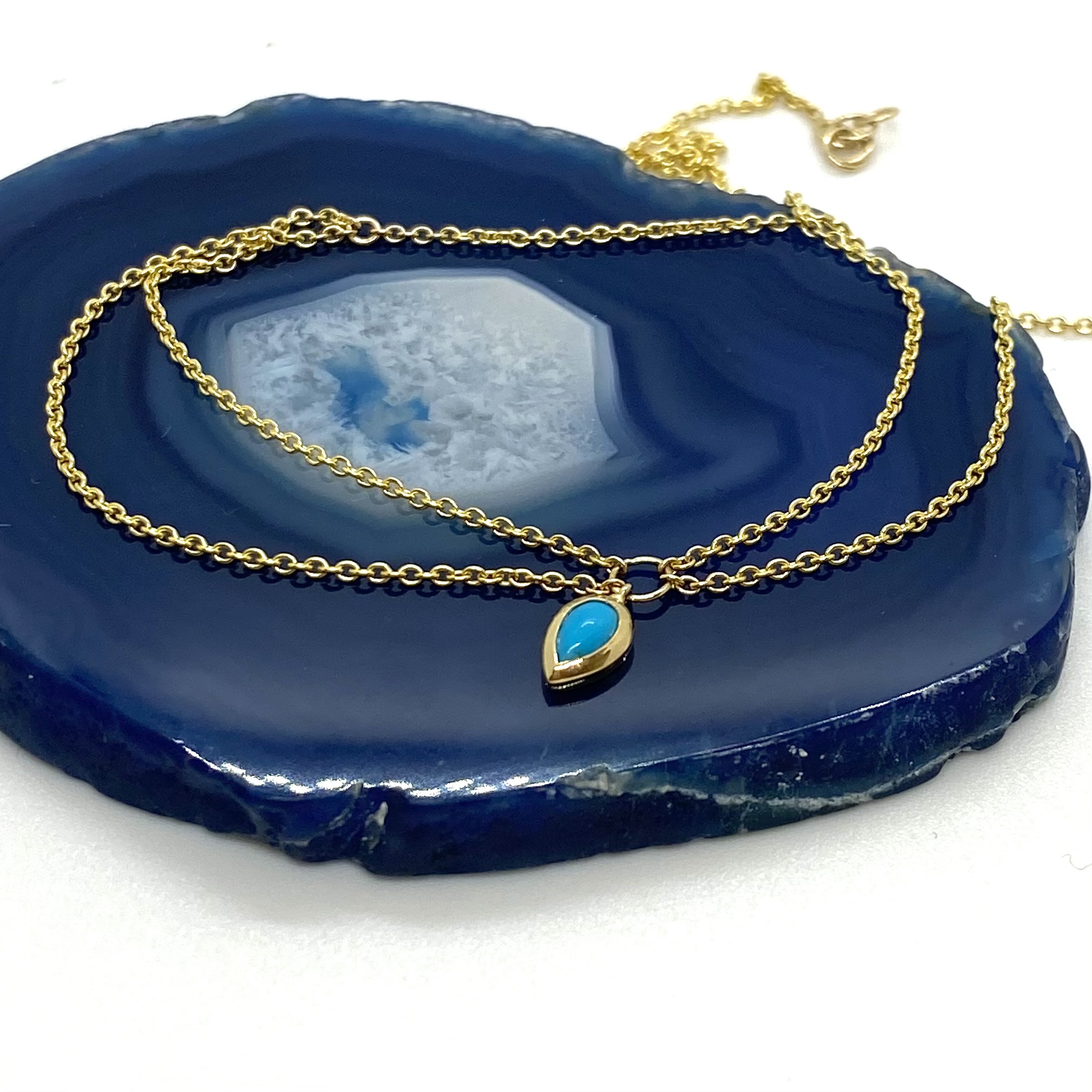 Turquoise double chain anklet — Melina Fachidis (4)