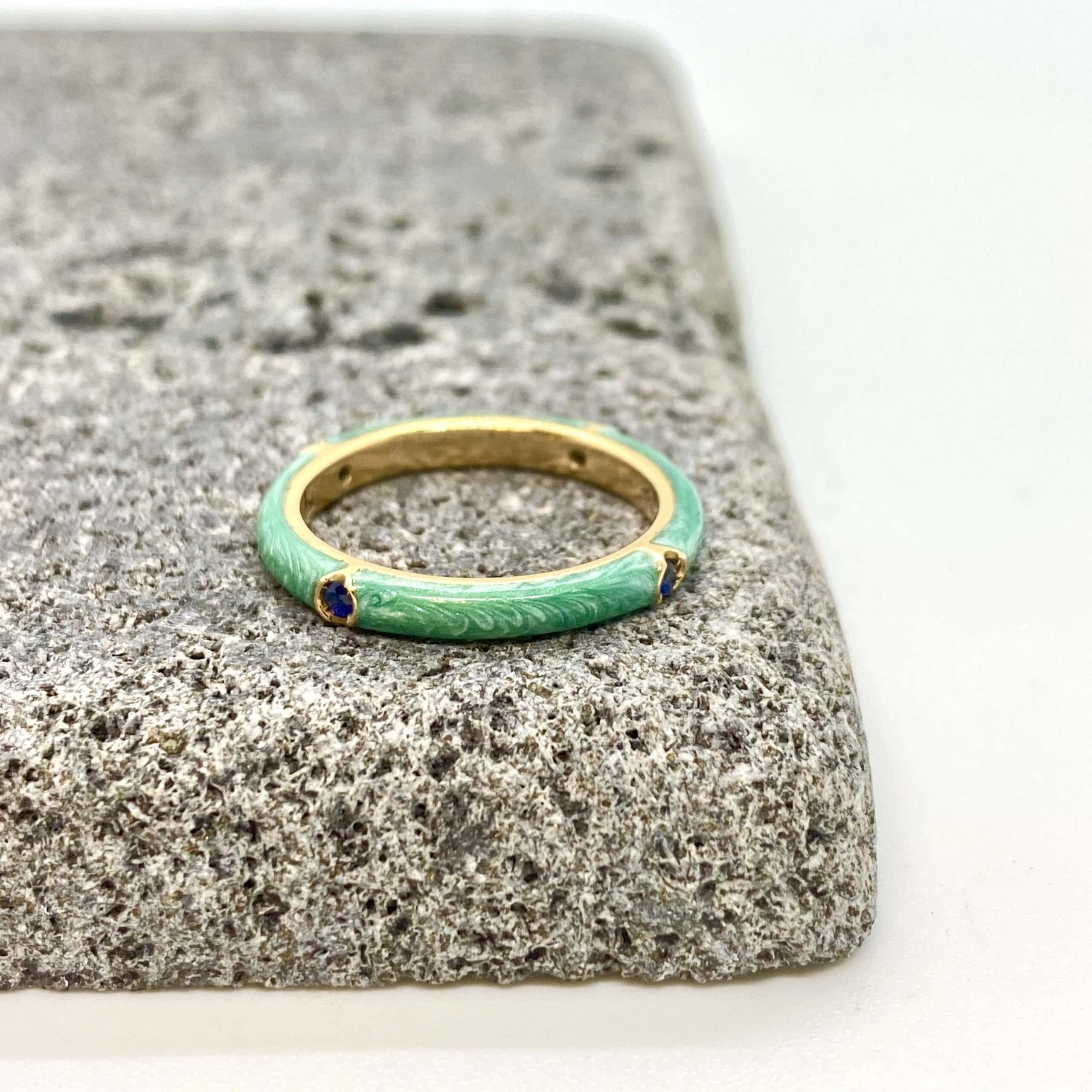 Mint green enameled band — Melina Fachidis (5)