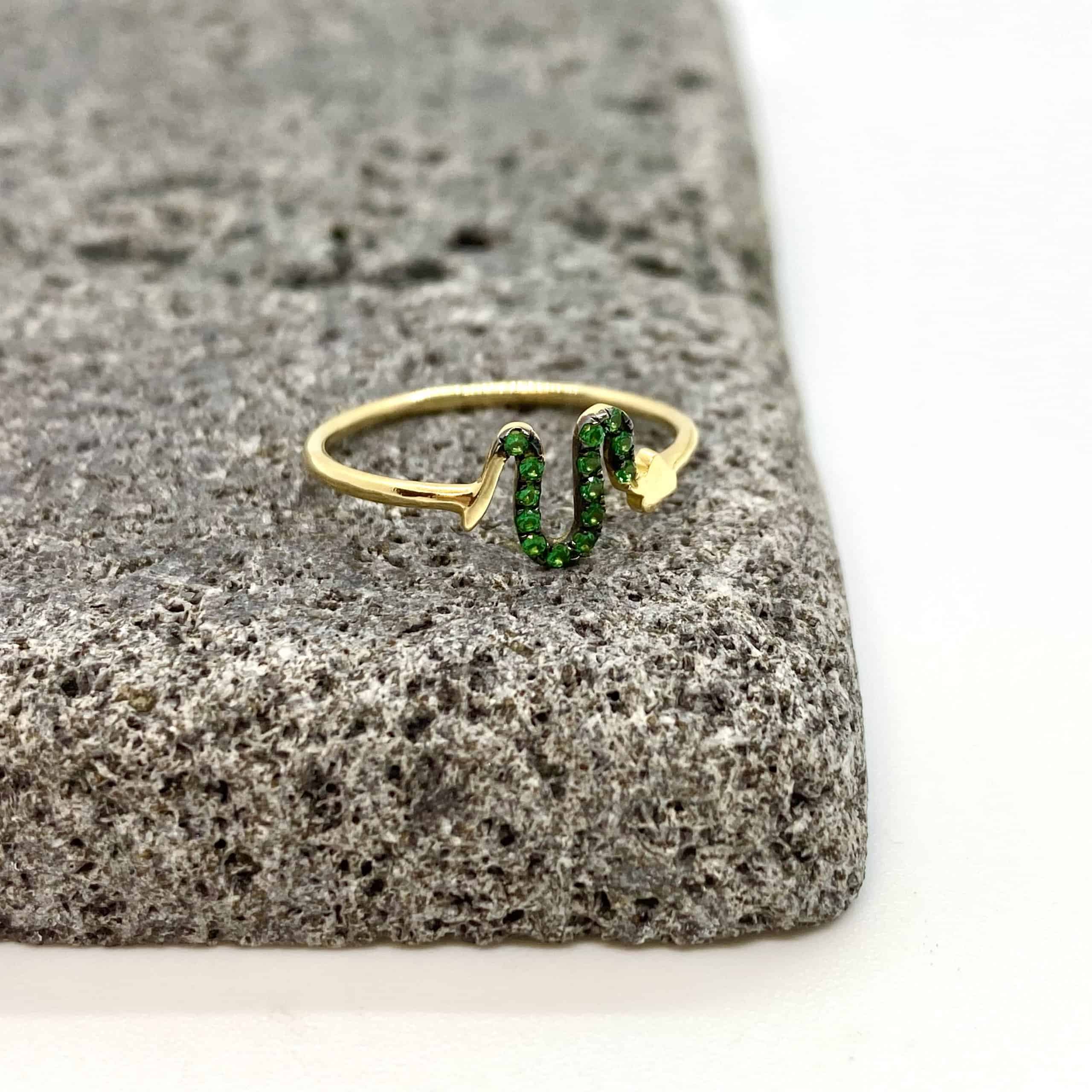 Green topaz snake ring — Melina Fachidis (3)