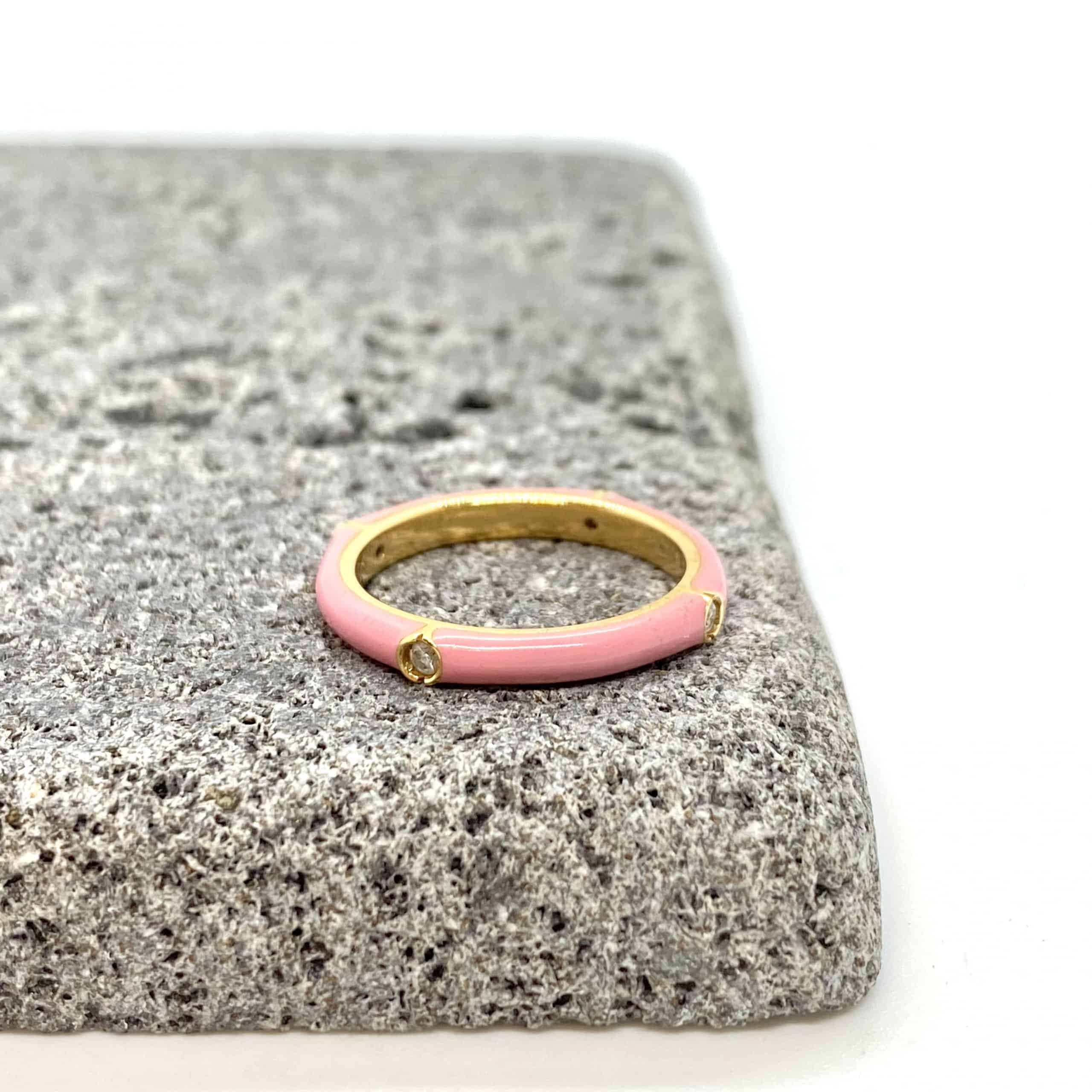 Pink enameled diamond band — Melina Fachidis (5)