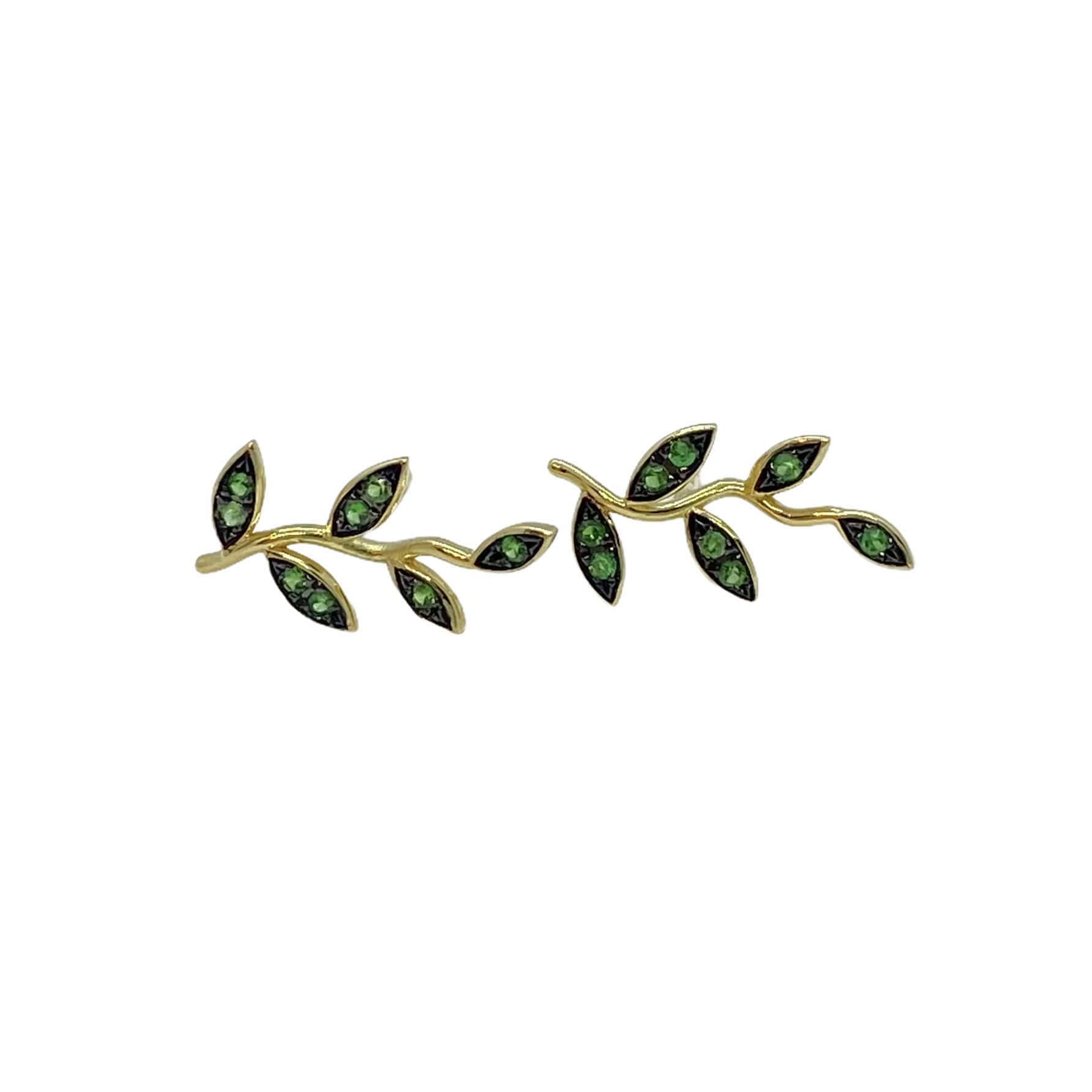 Green leaves tsavorite earrings — Melina Fachidis (2)