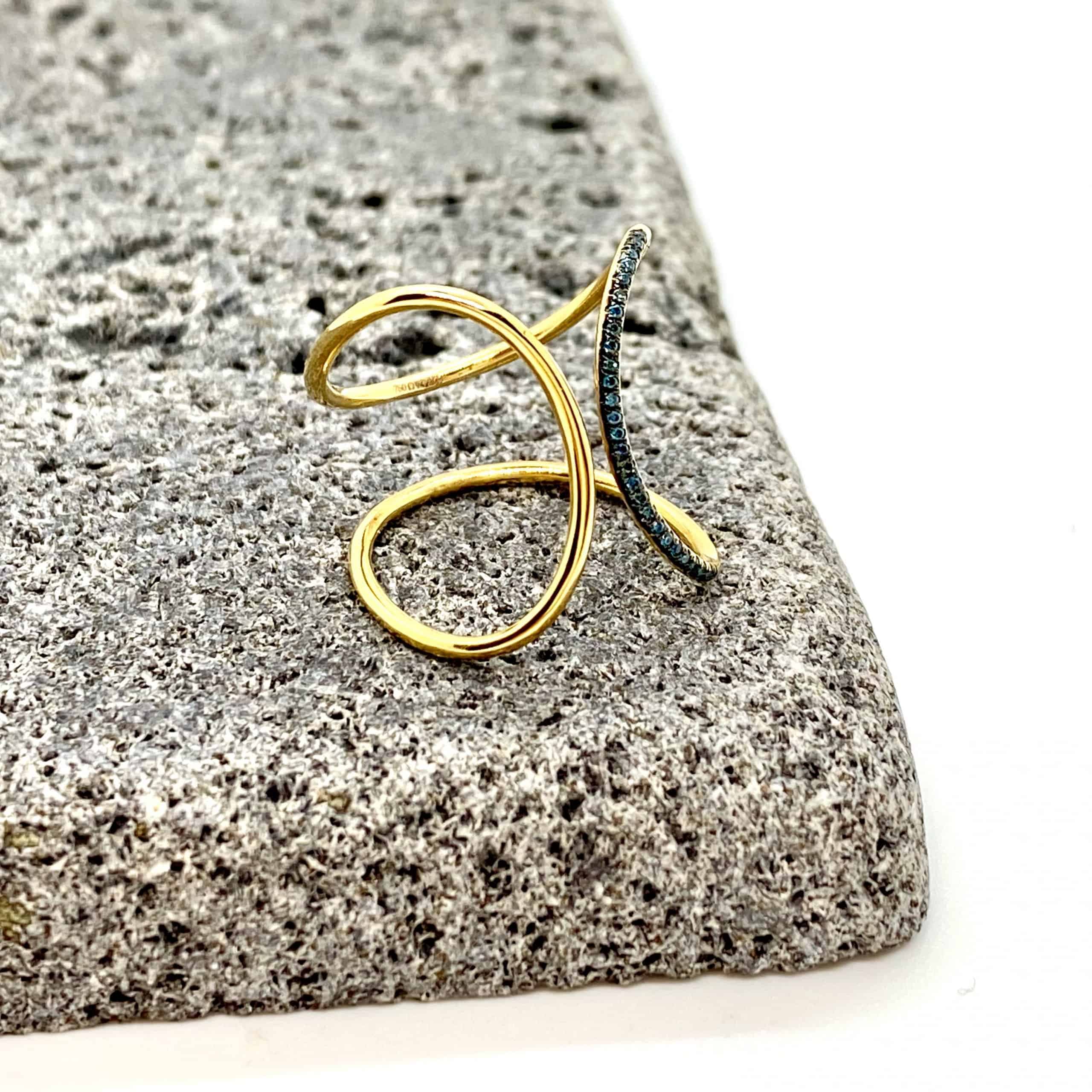 Curved blue diamond ring — Melina Fachidis (5)