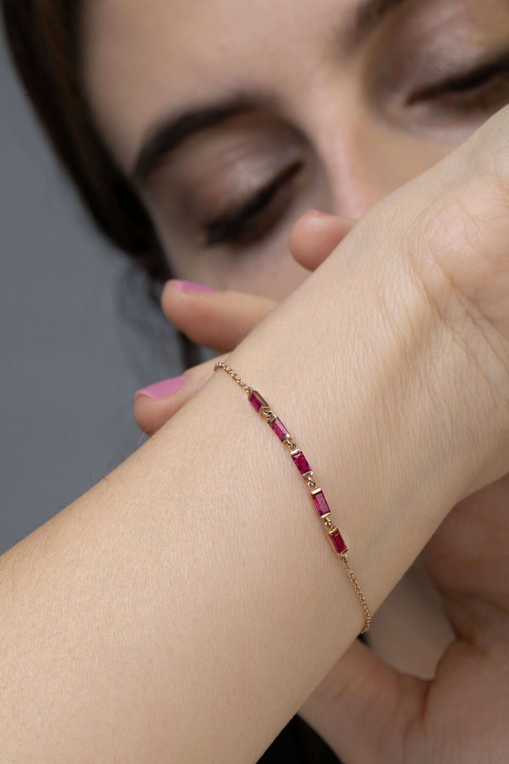 Rubies baguette chain bracelet — Melina Fachidis (3)