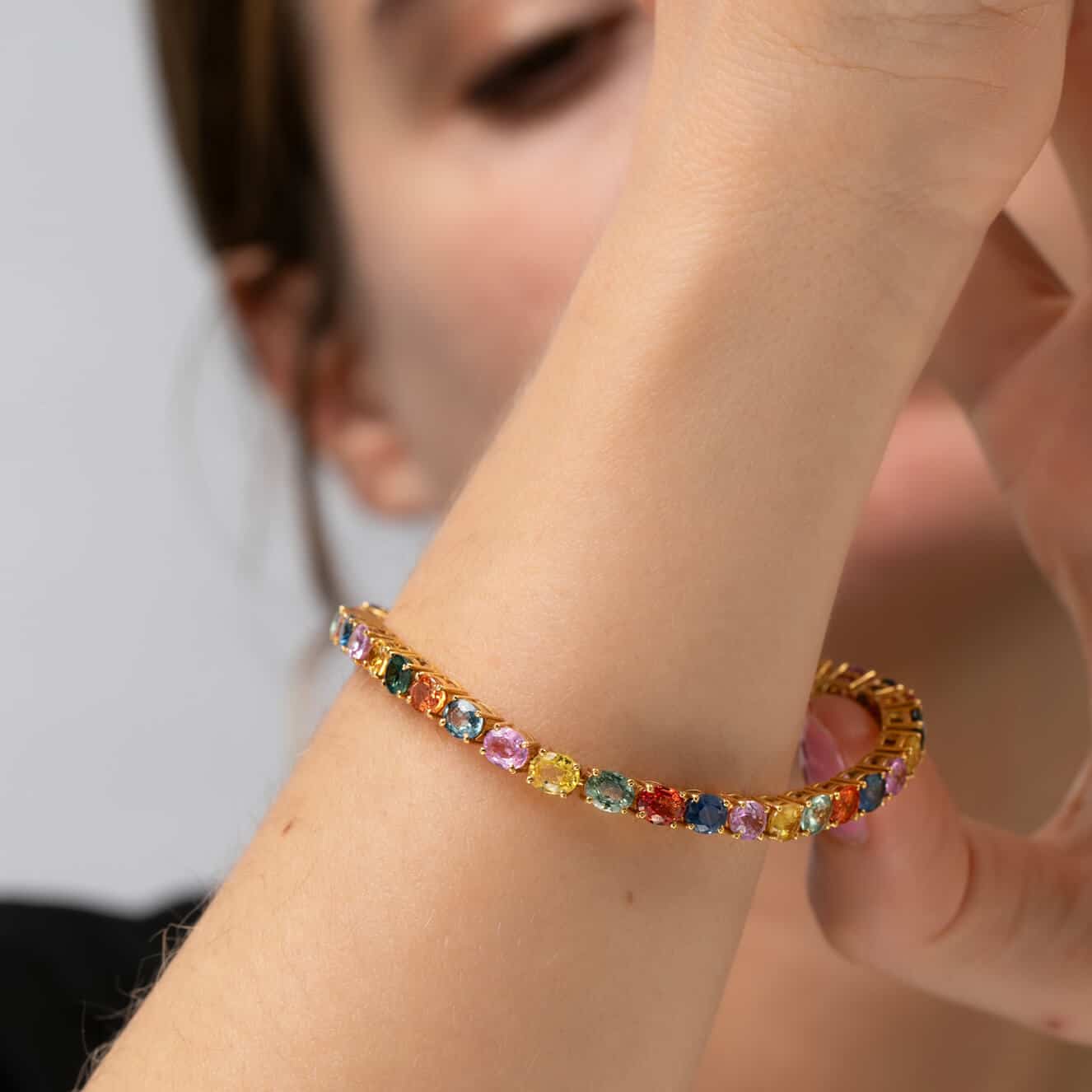 Colorful sapphire tennis bracelet — Melina Fachidis (3)