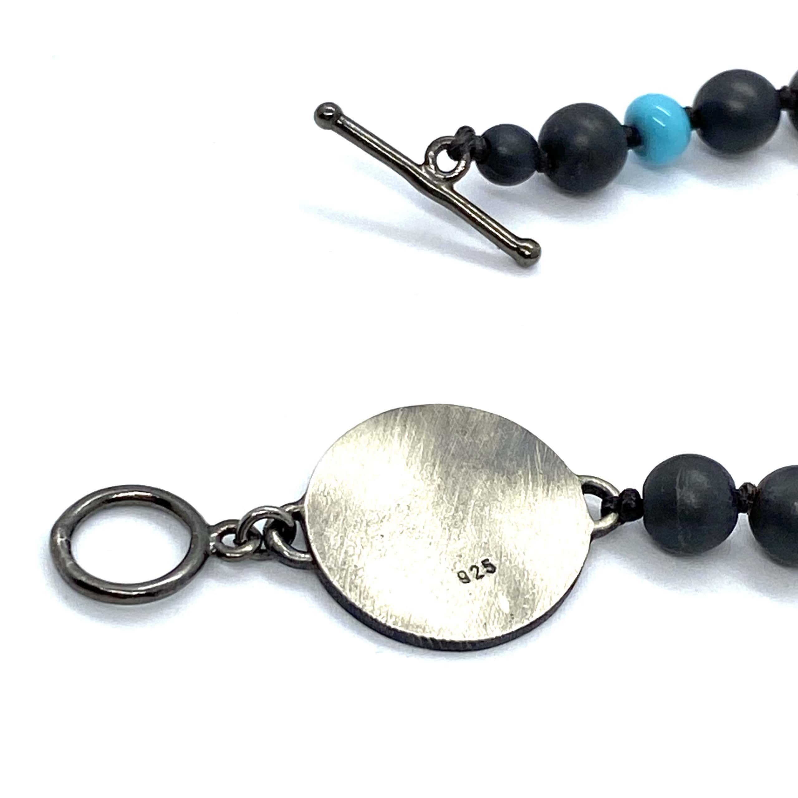Men’s gray hematite bracelet with silver compass — Melina Fachidis (3)