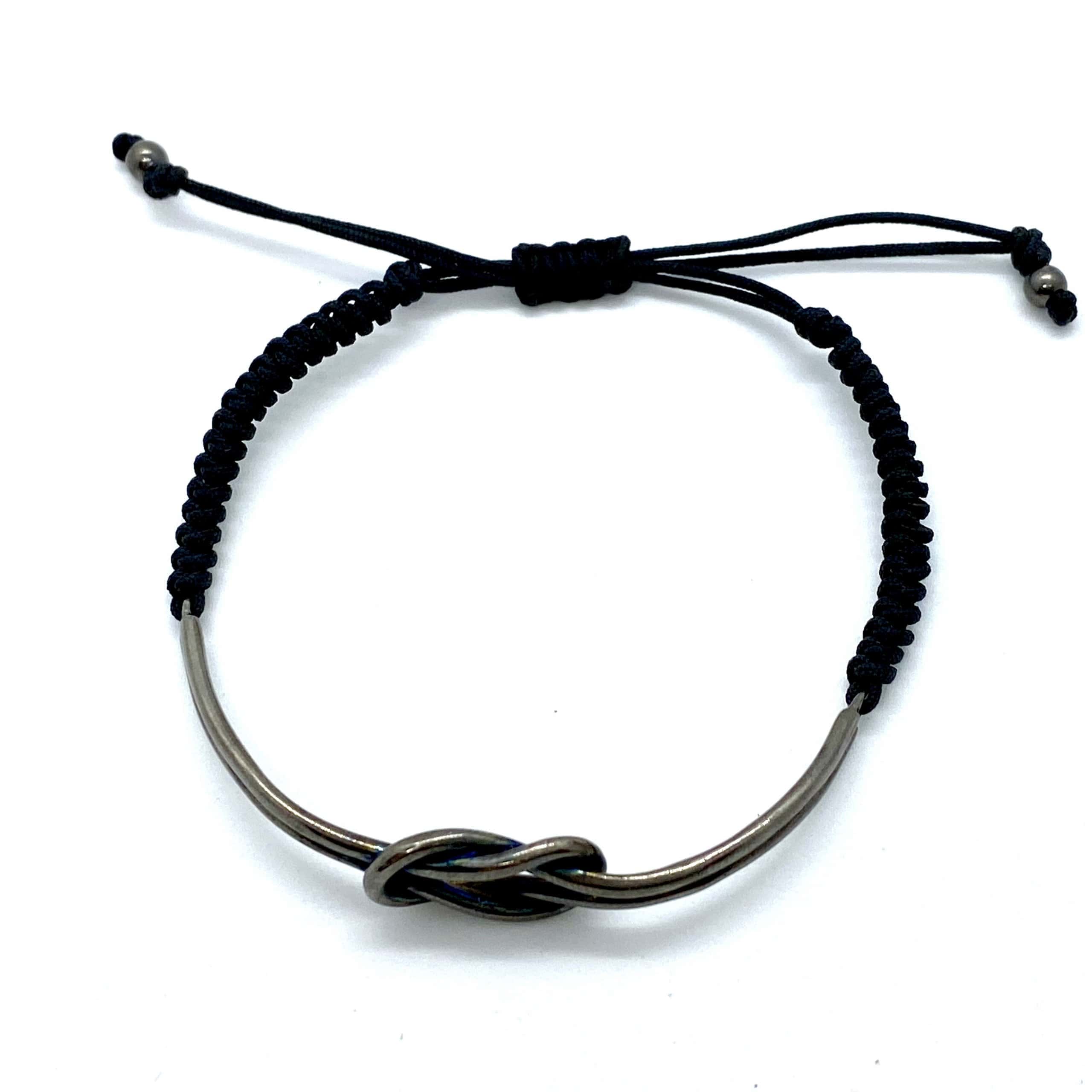 Lover’s knot unisex silver bracelet — Melina Fachidis (2)