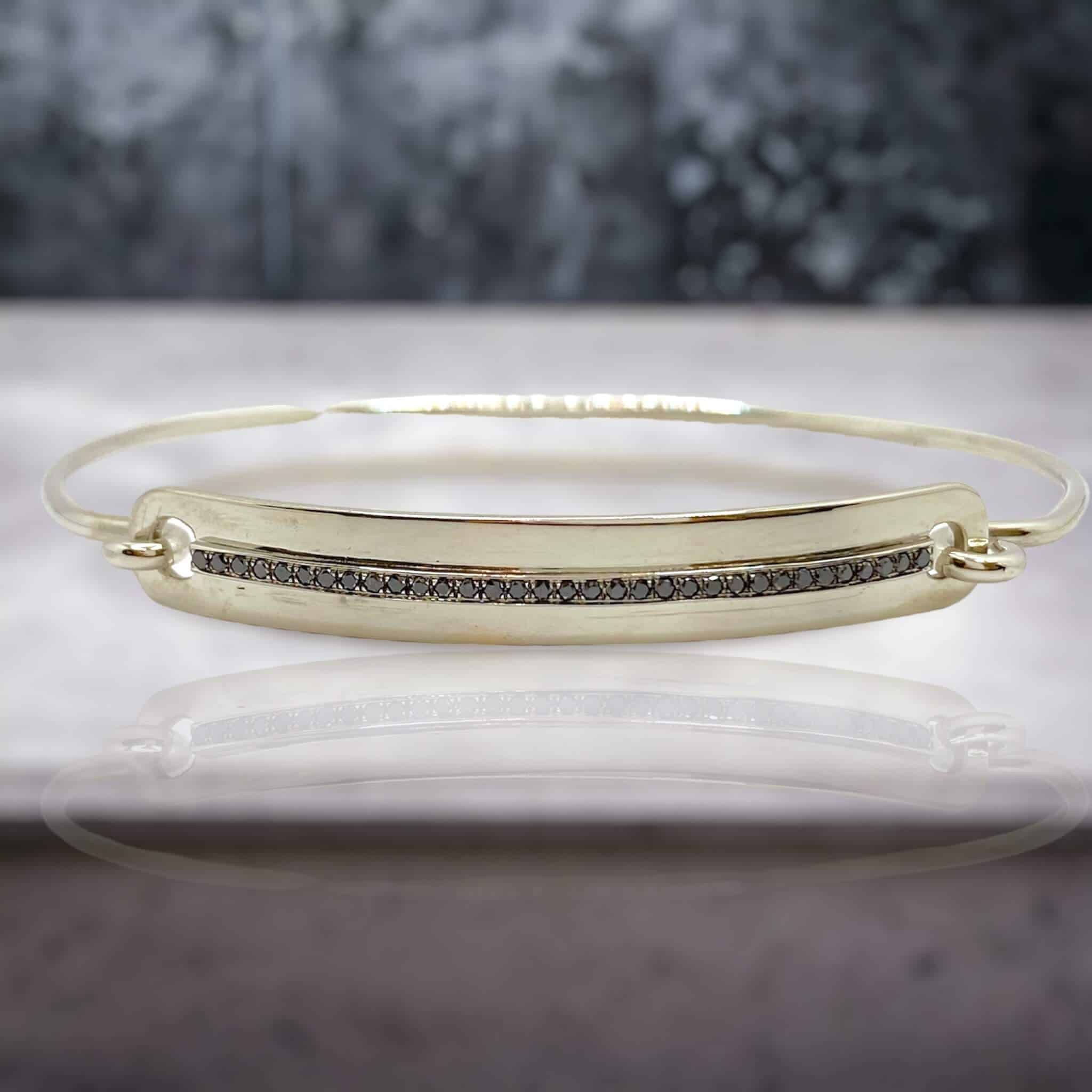 Black diamond line cuff bracelet — Melina Fachidis (4)