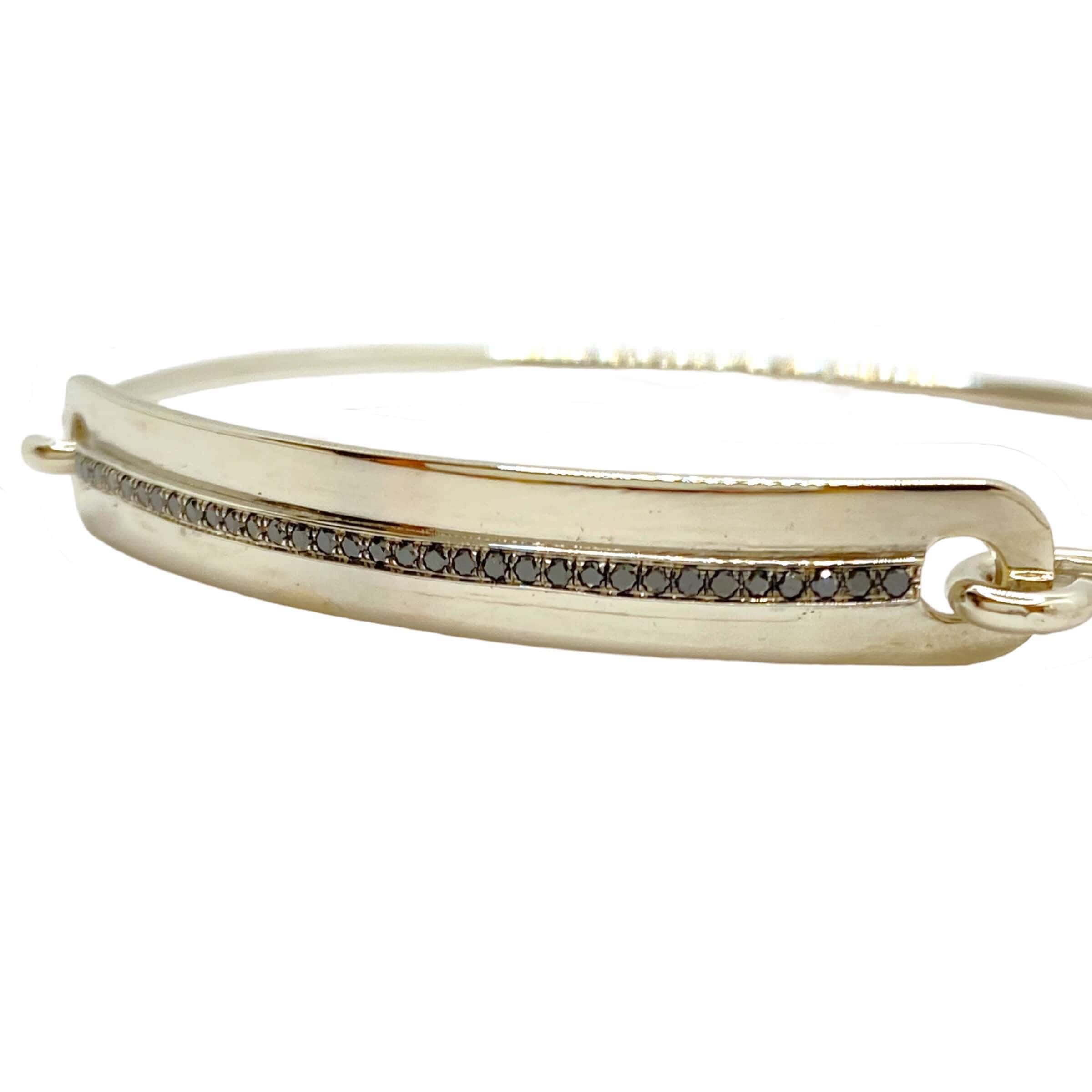 Black diamond line cuff bracelet — Melina Fachidis (6)