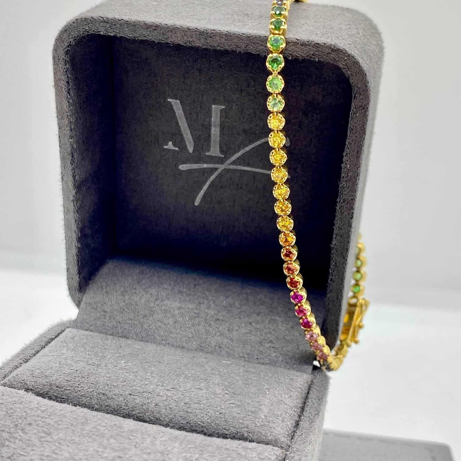 Rainbow fine tennis bracelet — Melina Fachidis (5)