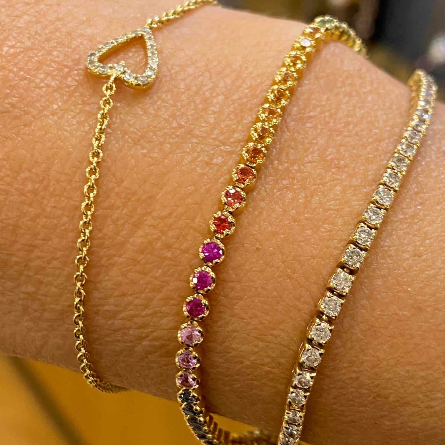 Rainbow fine tennis bracelet — Melina Fachidis (6)