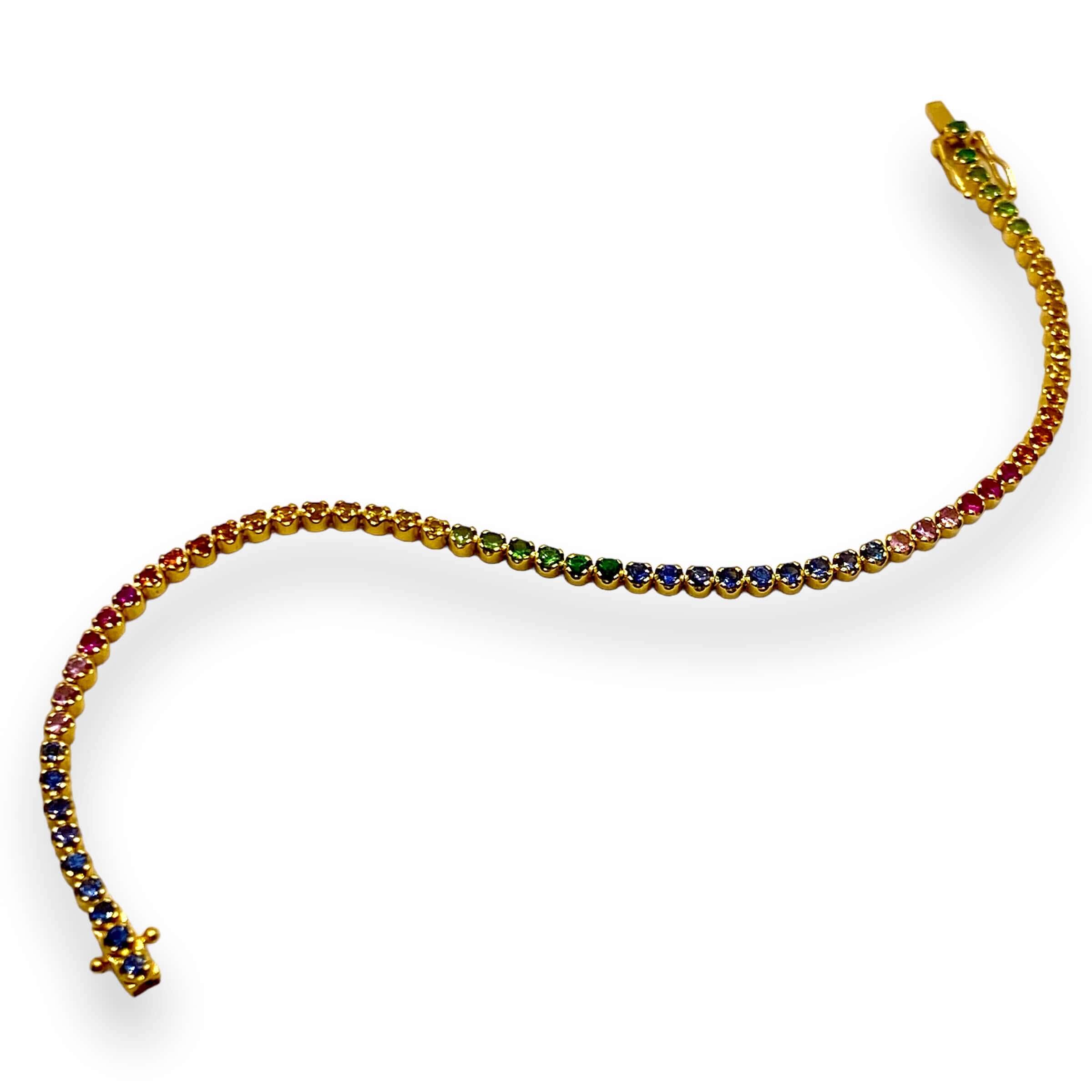 Rainbow fine tennis bracelet — Melina Fachidis (7)