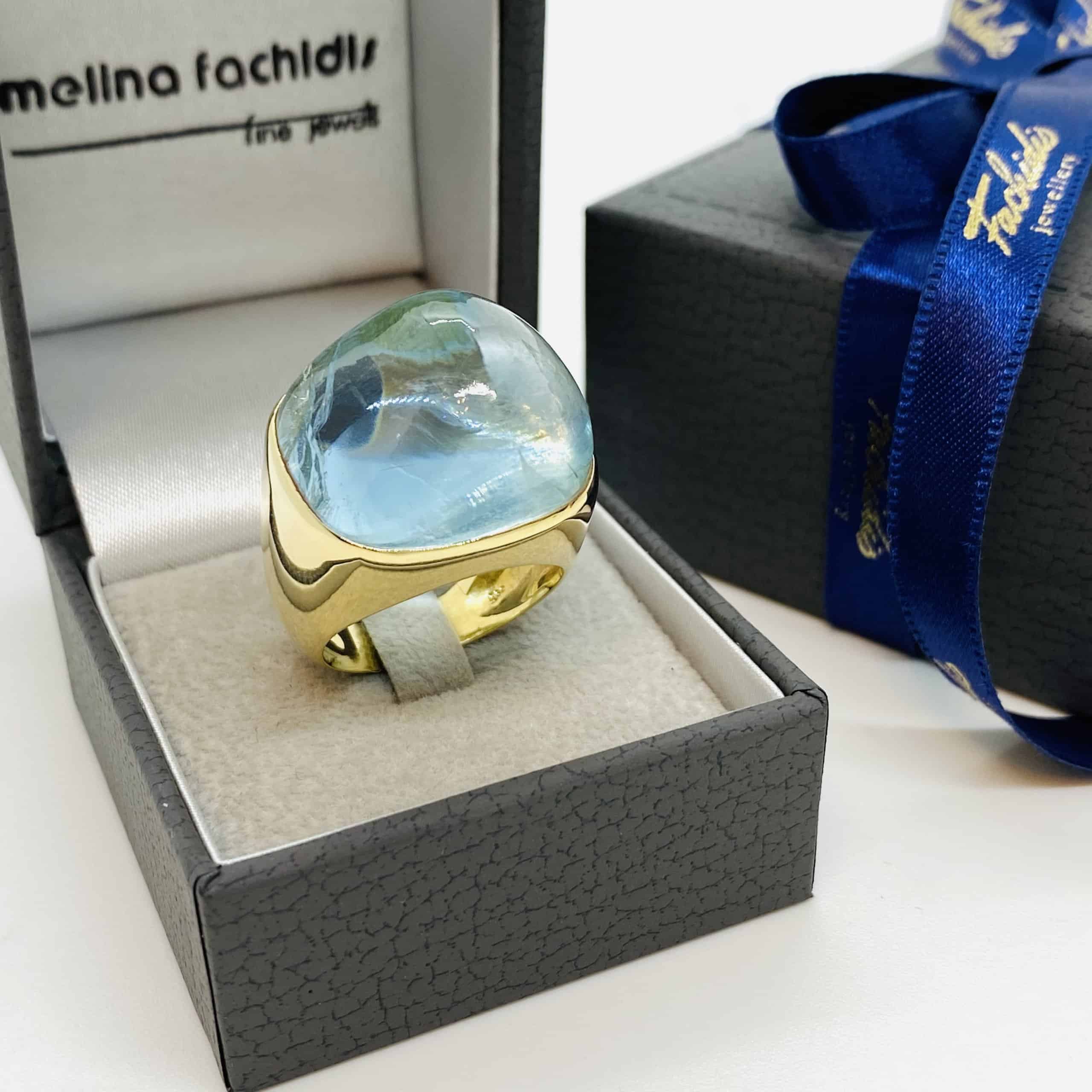 Unique aquamarine large ring — Melina Fachidis (4)