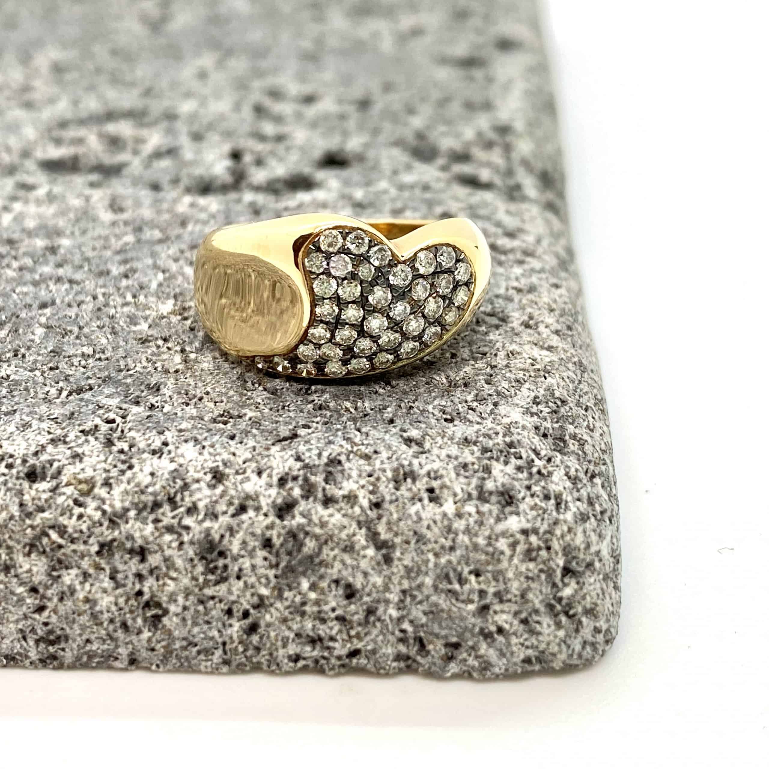 Champagne diamond heart shaped chevalier ring — Melina Fachidis (2)