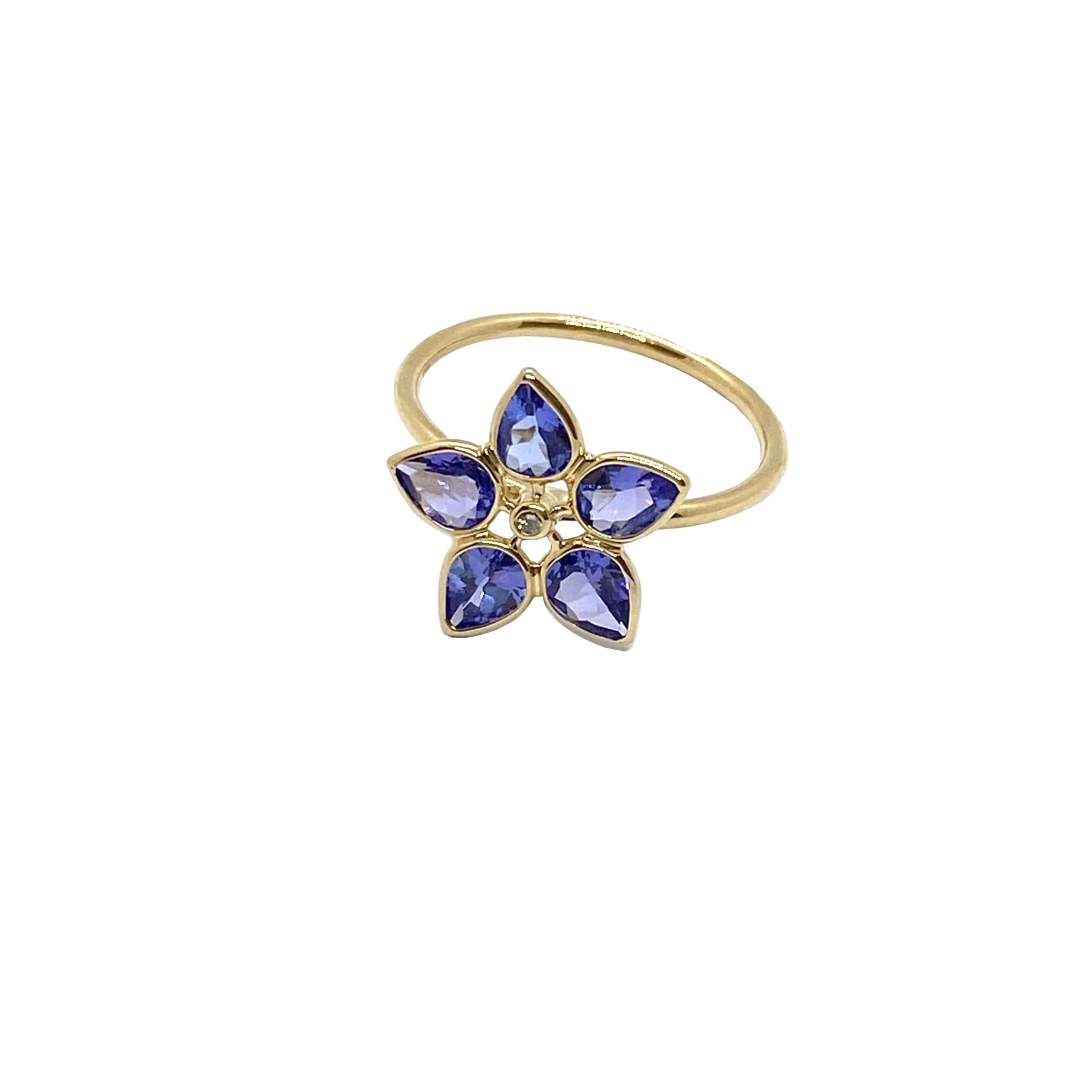 Tanzanite flower diamond ring — Melina Fachidis (2)