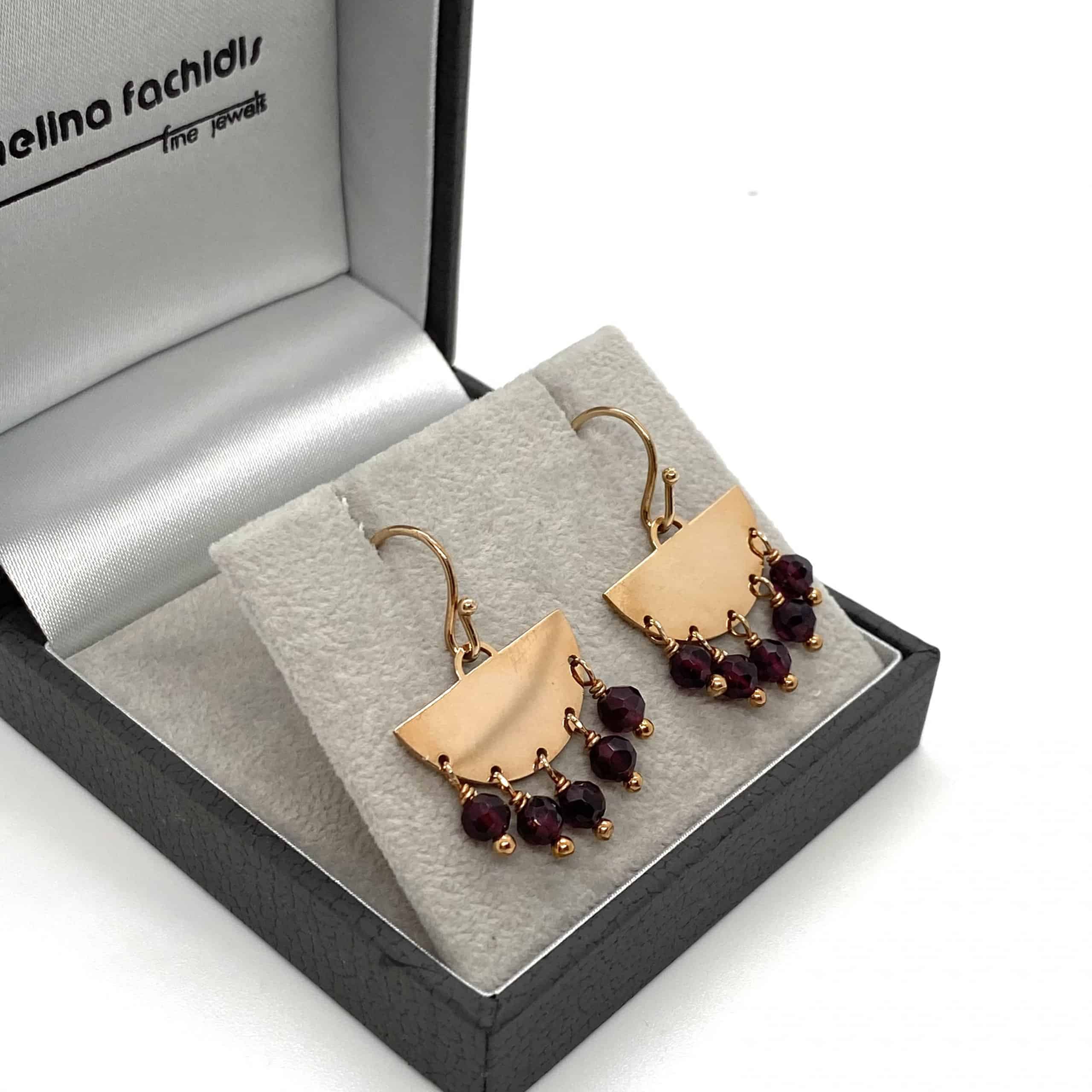 Garnet dangle drop earrings — Melina Fachidis (3)