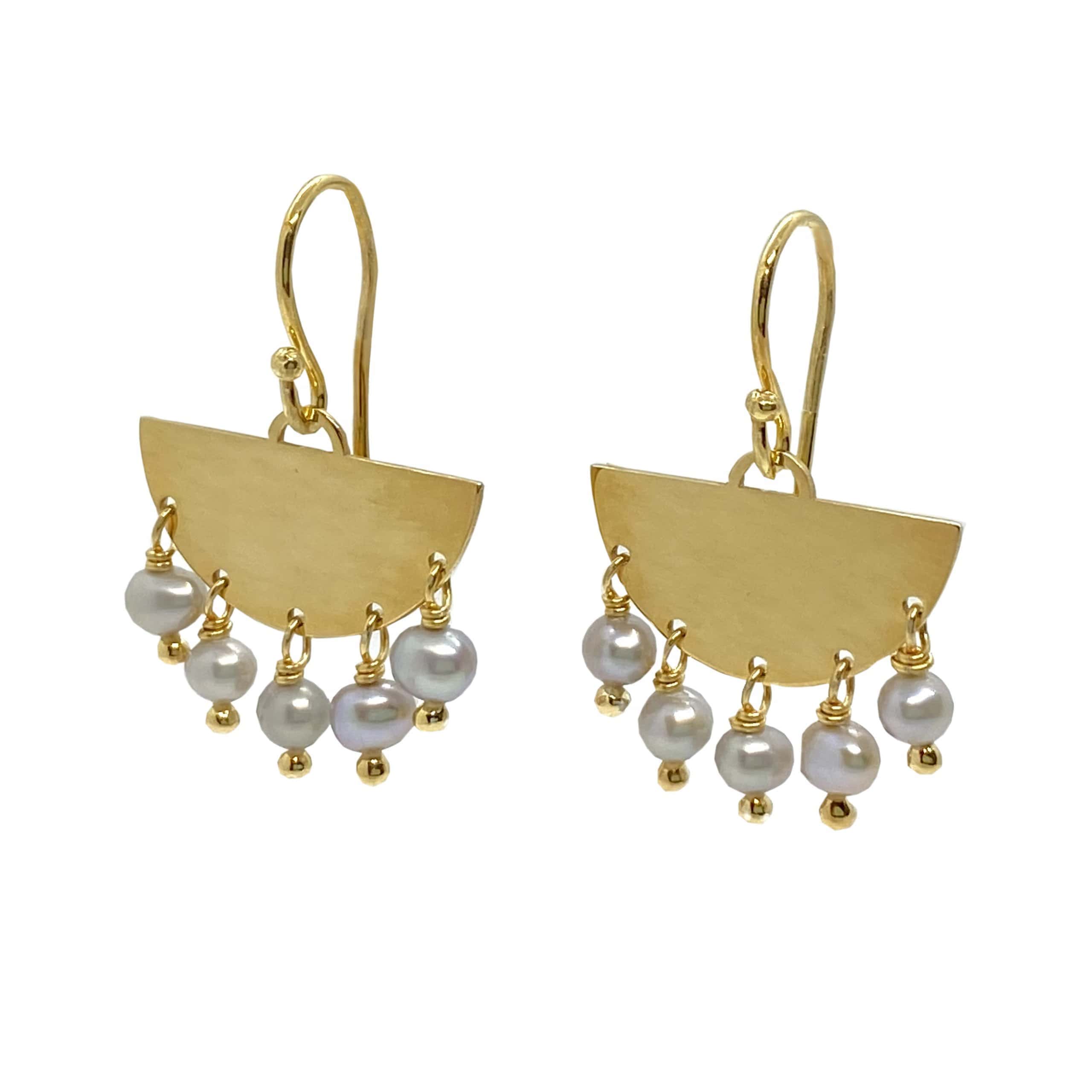 Pearls dangle drop earrings — Melina Fachidis