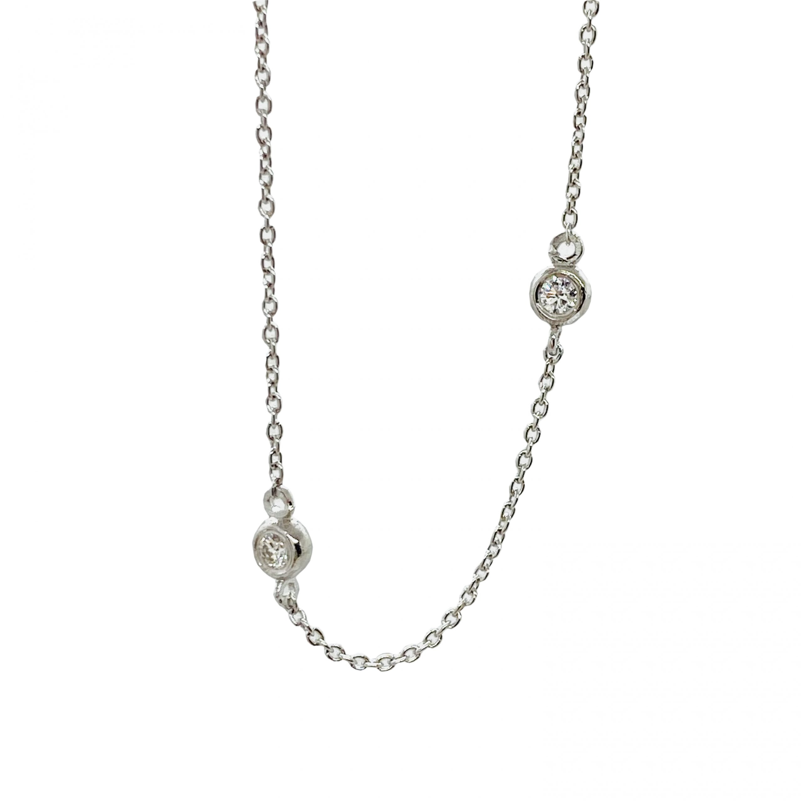 Nine diamond white chain necklace — Melina Fachidis (4)