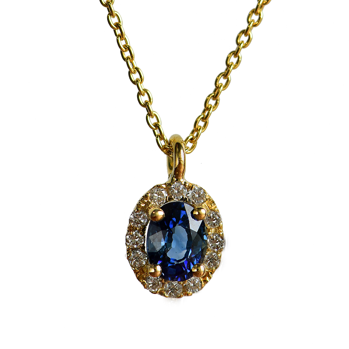Oval sapphire rosetta pendant — Melina Fachidis