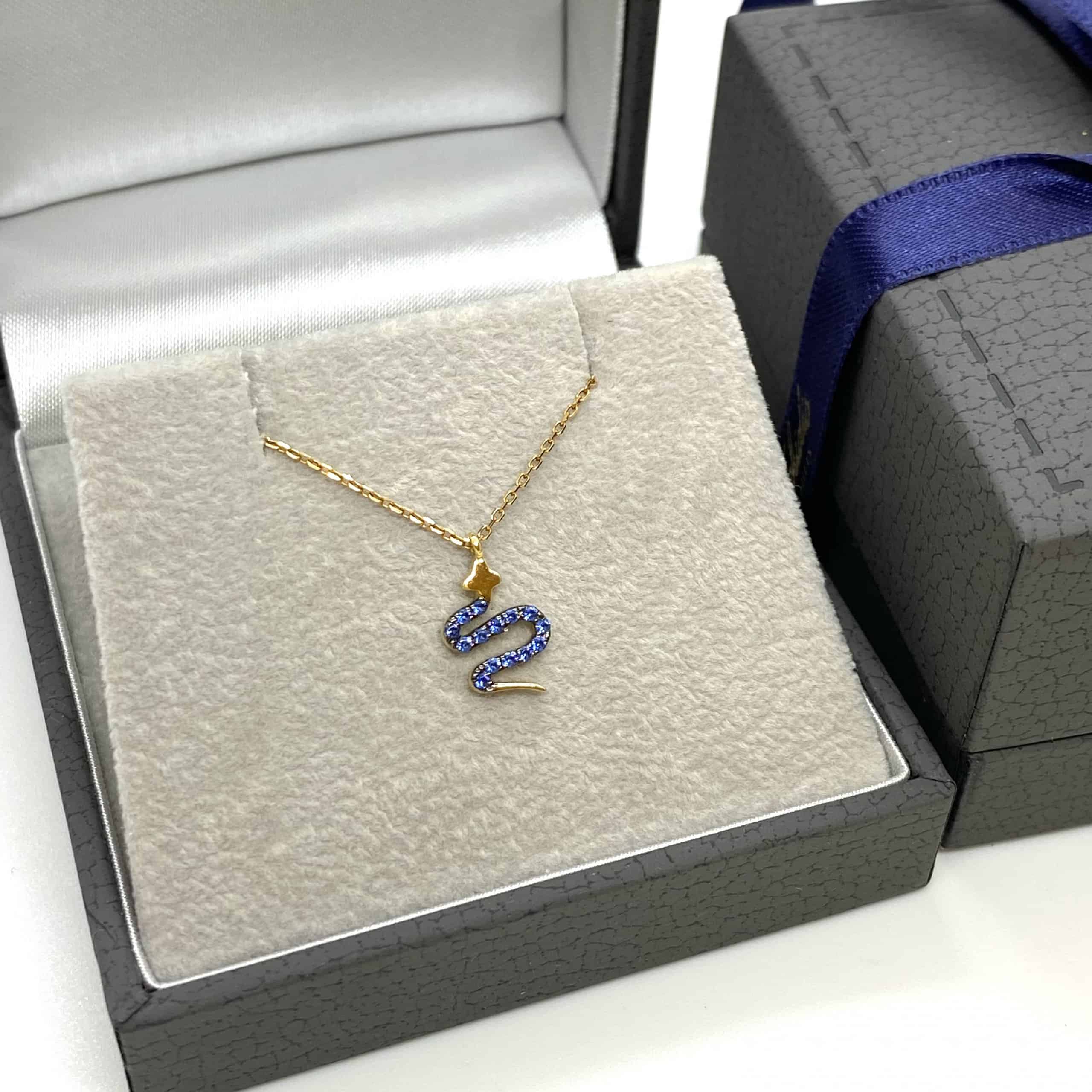 Blue topaz snake pendant — Melina Fachidis (4)