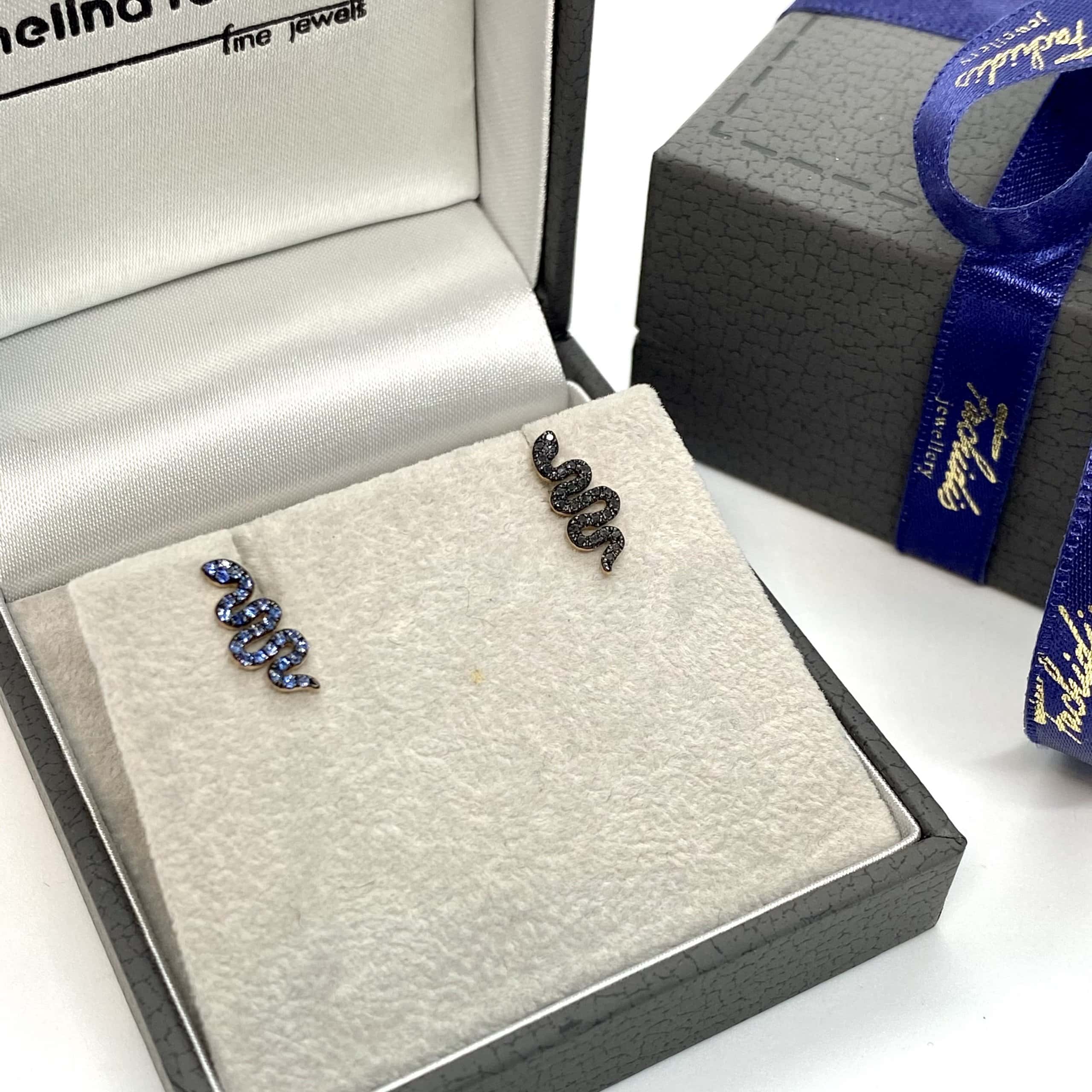 Single black diamond snake stud — Melina Fachidis (7)