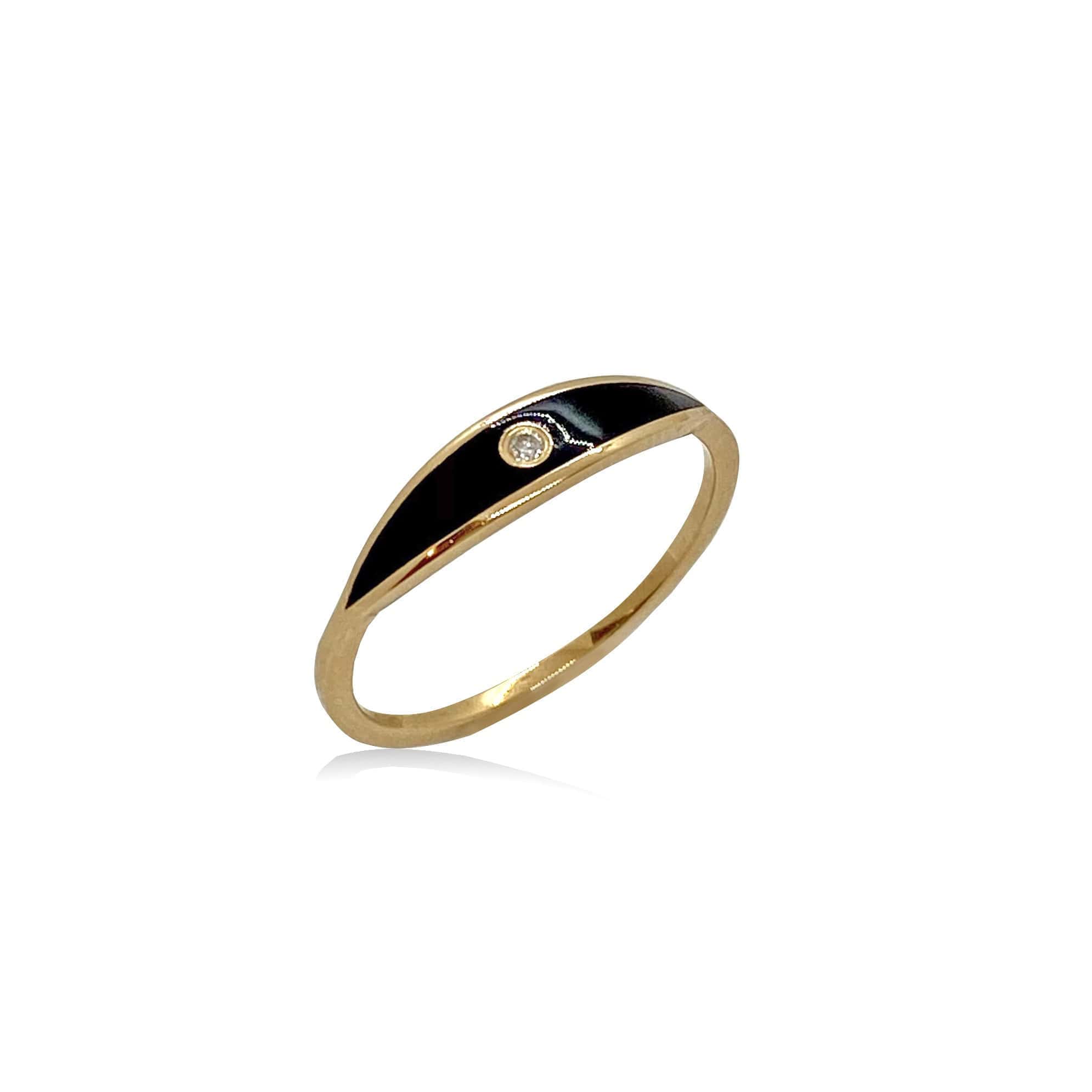 Eye shaped black enamel diamond ring — Melina Fachidis (3)