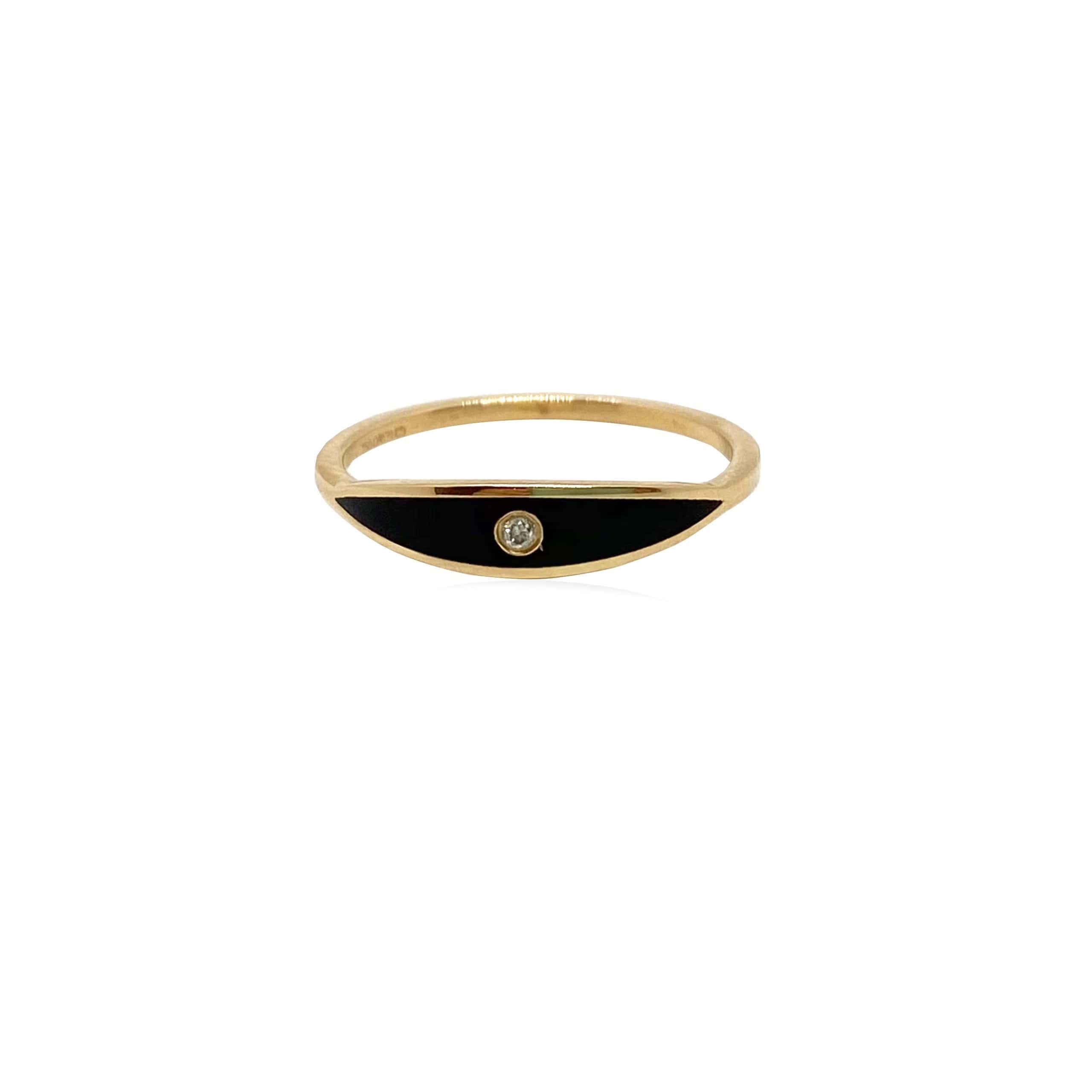 Eye shaped black enamel diamond ring — Melina Fachidis (5)