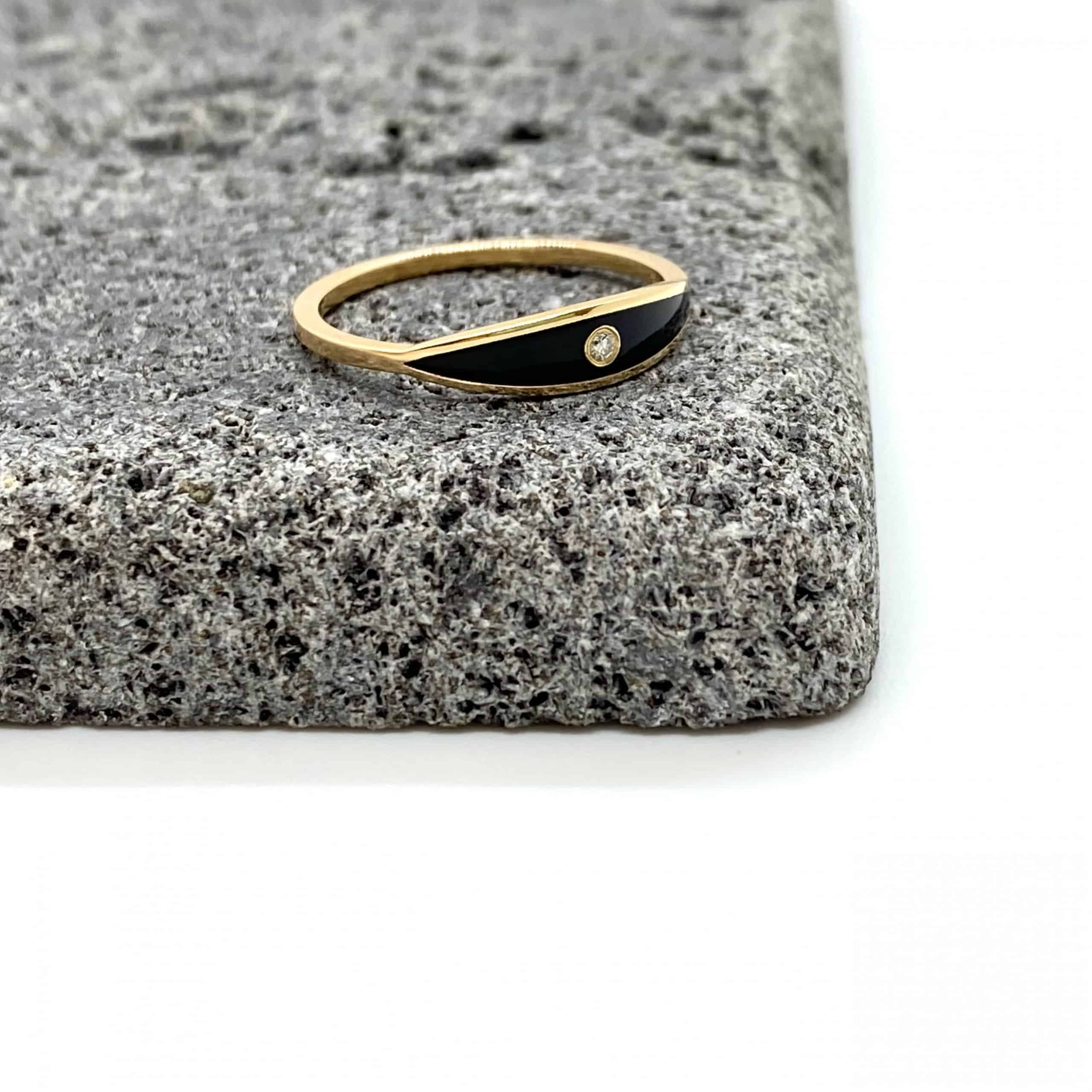 Eye shaped black enamel diamond ring — Melina Fachidis (4)