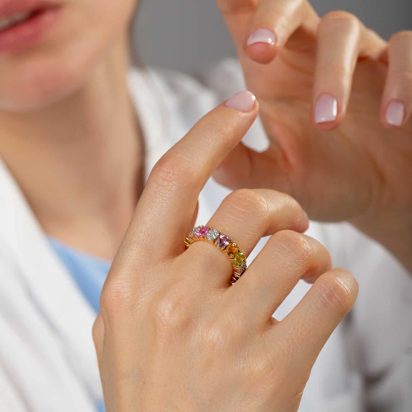 Multi gemstone band with diamonds — Melina Fachidis (3)
