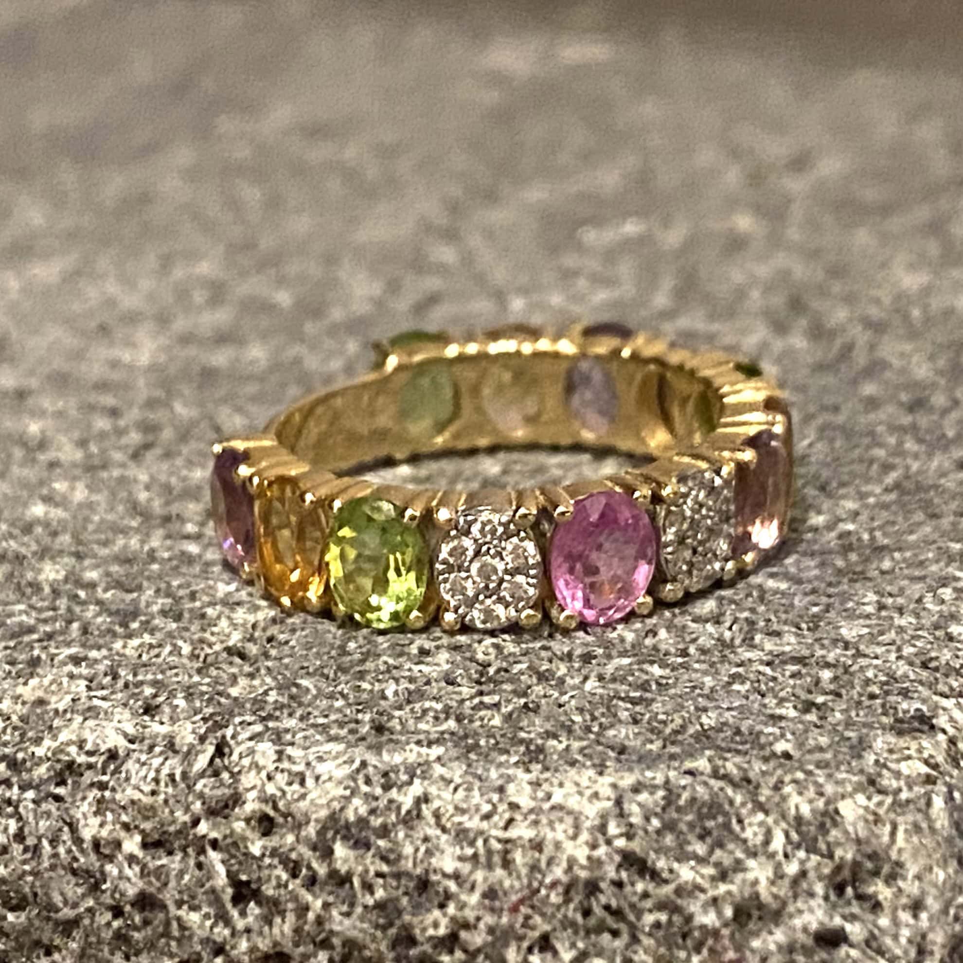 Multi gemstone band with diamonds — Melina Fachidis (4)