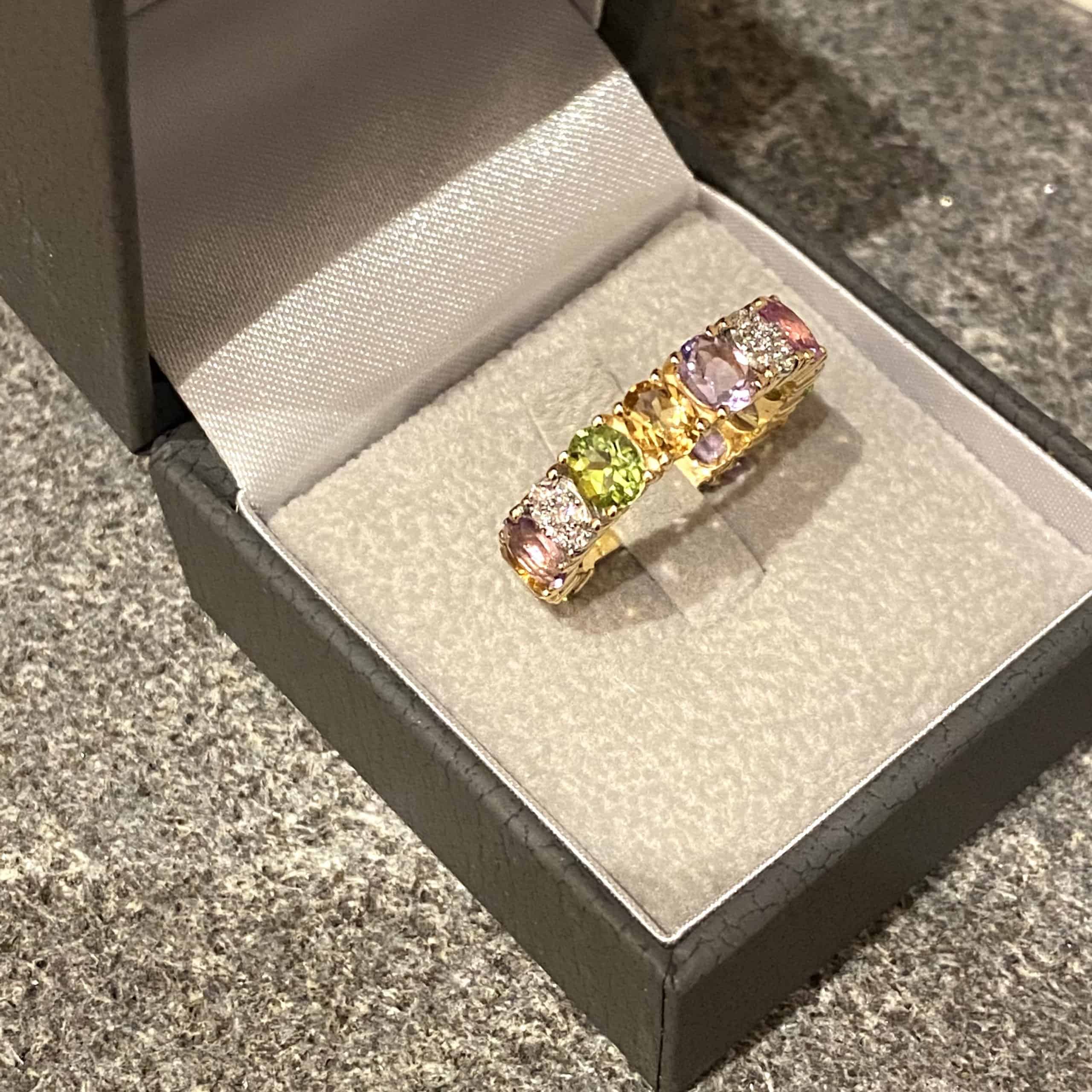 Multi gemstone band with diamonds — Melina Fachidis (5)