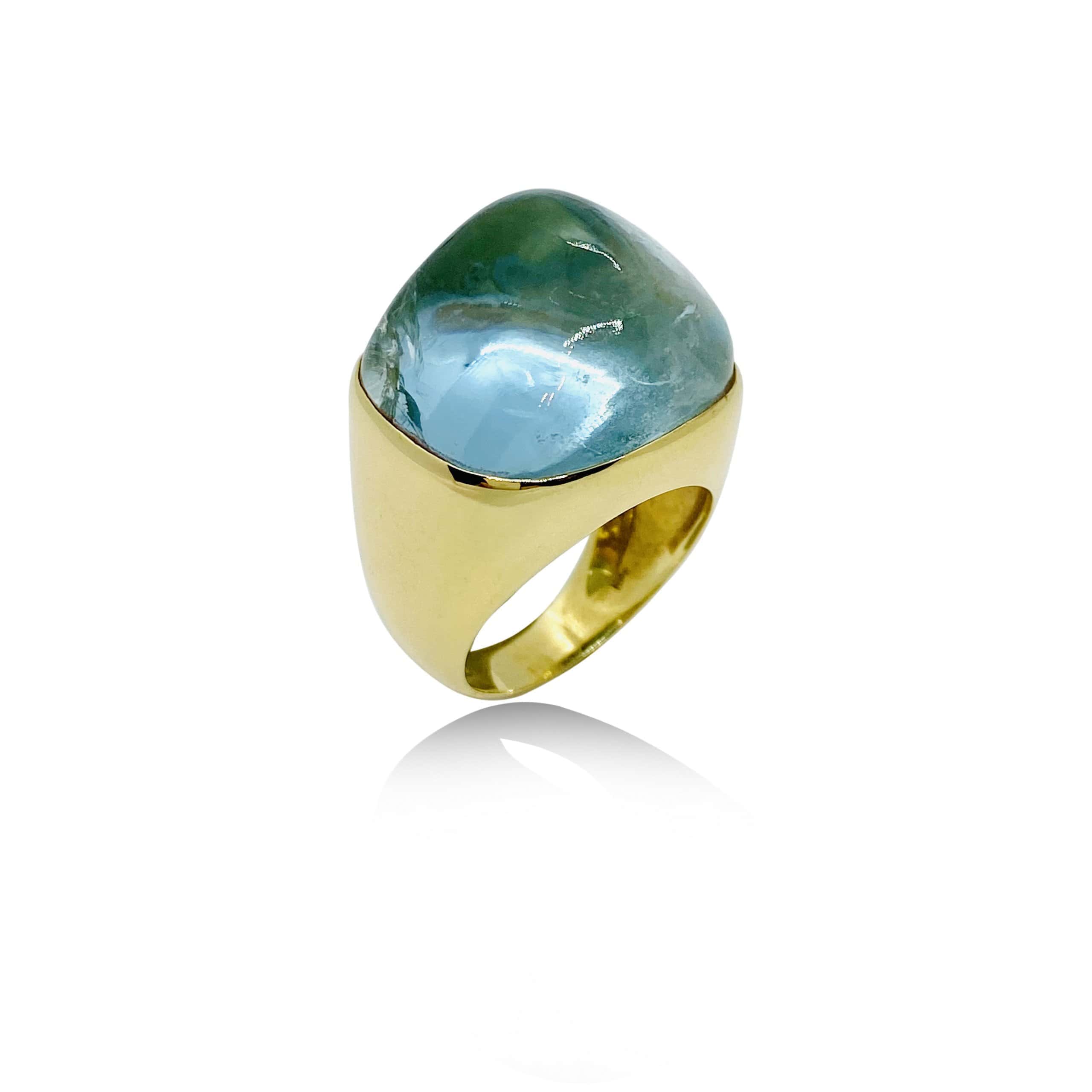 Unique aquamarine large ring — Melina Fachidis (2)