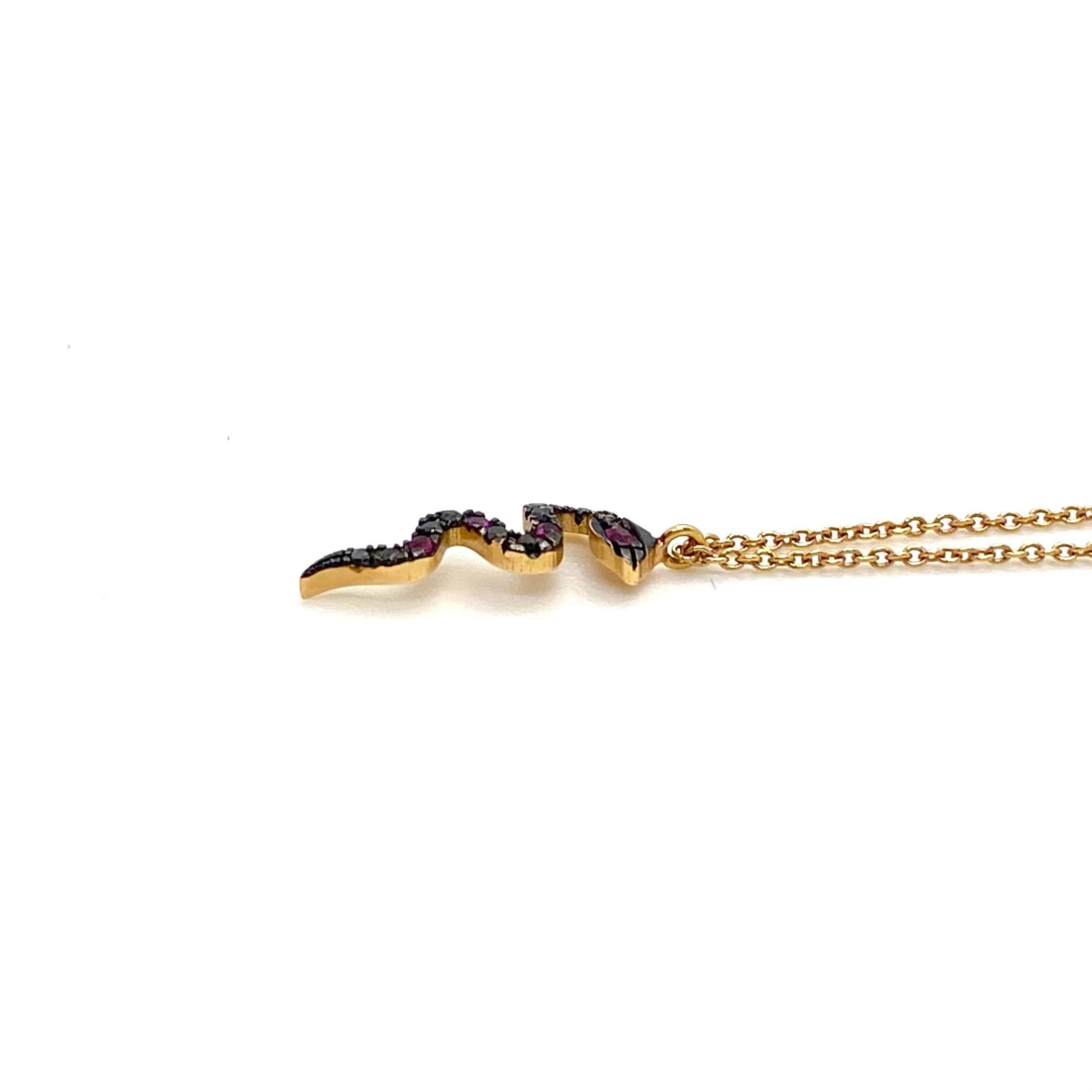Small black diamond snake pendant — Melina Fachidis (3)