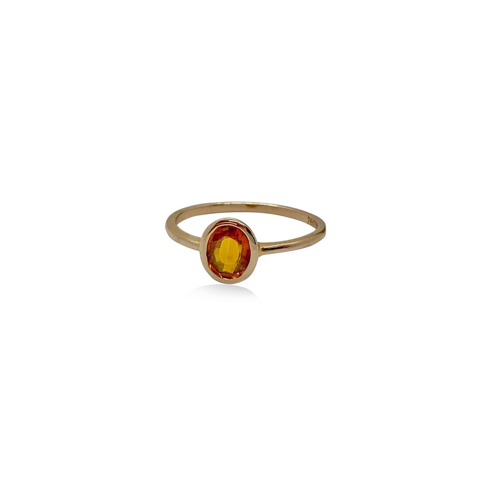 Orange sapphire solitaire ring — Melina Fachidis (2)