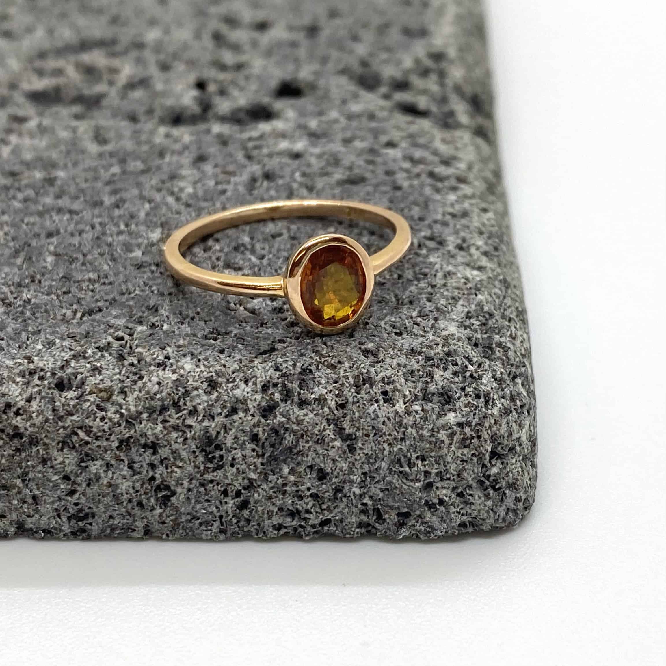 Orange sapphire solitaire ring — Melina Fachidis (4)