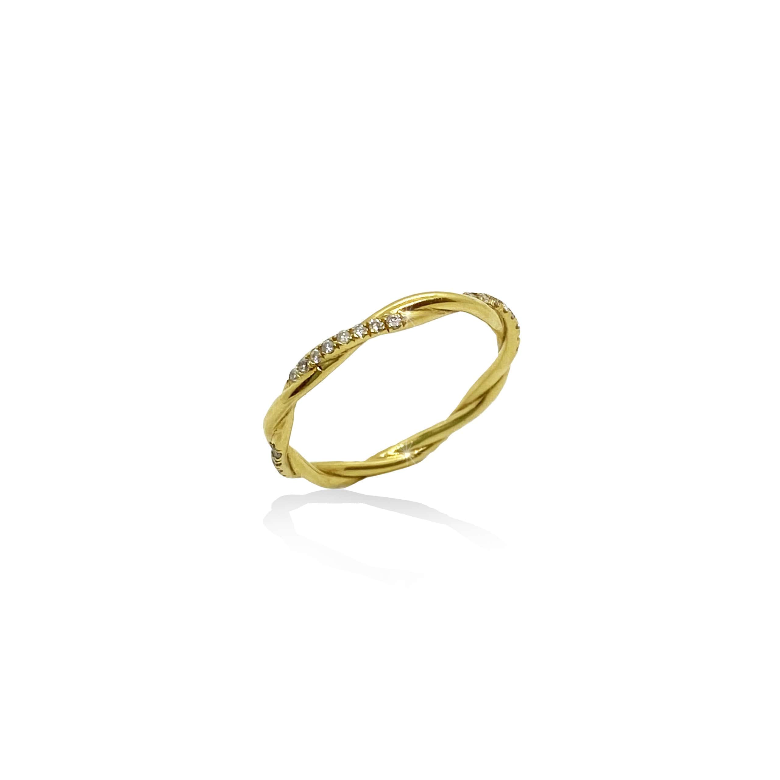 Twisted solid gold diamond band — Melina Fachidis (3)