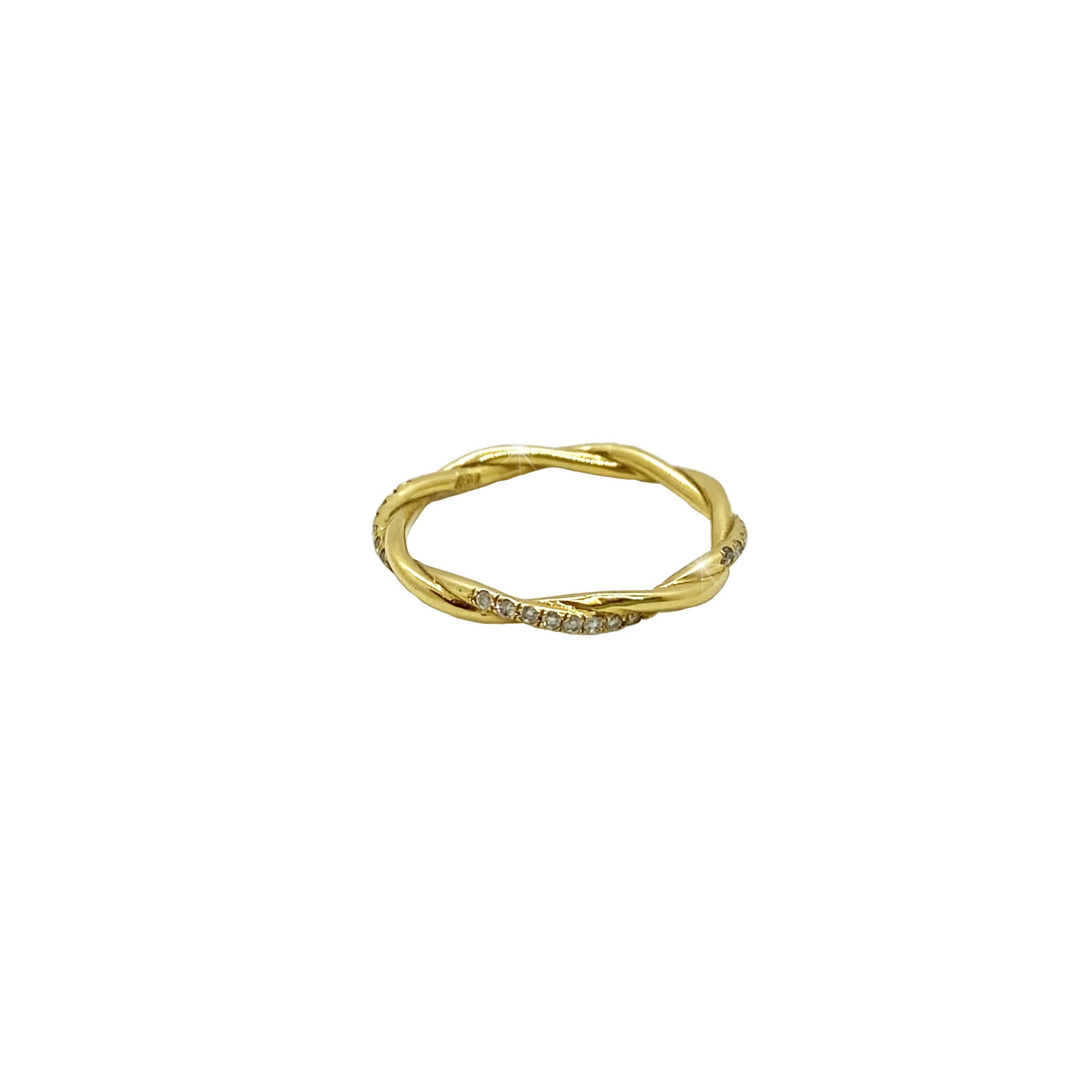 Twisted solid gold diamond band — Melina Fachidis (5)