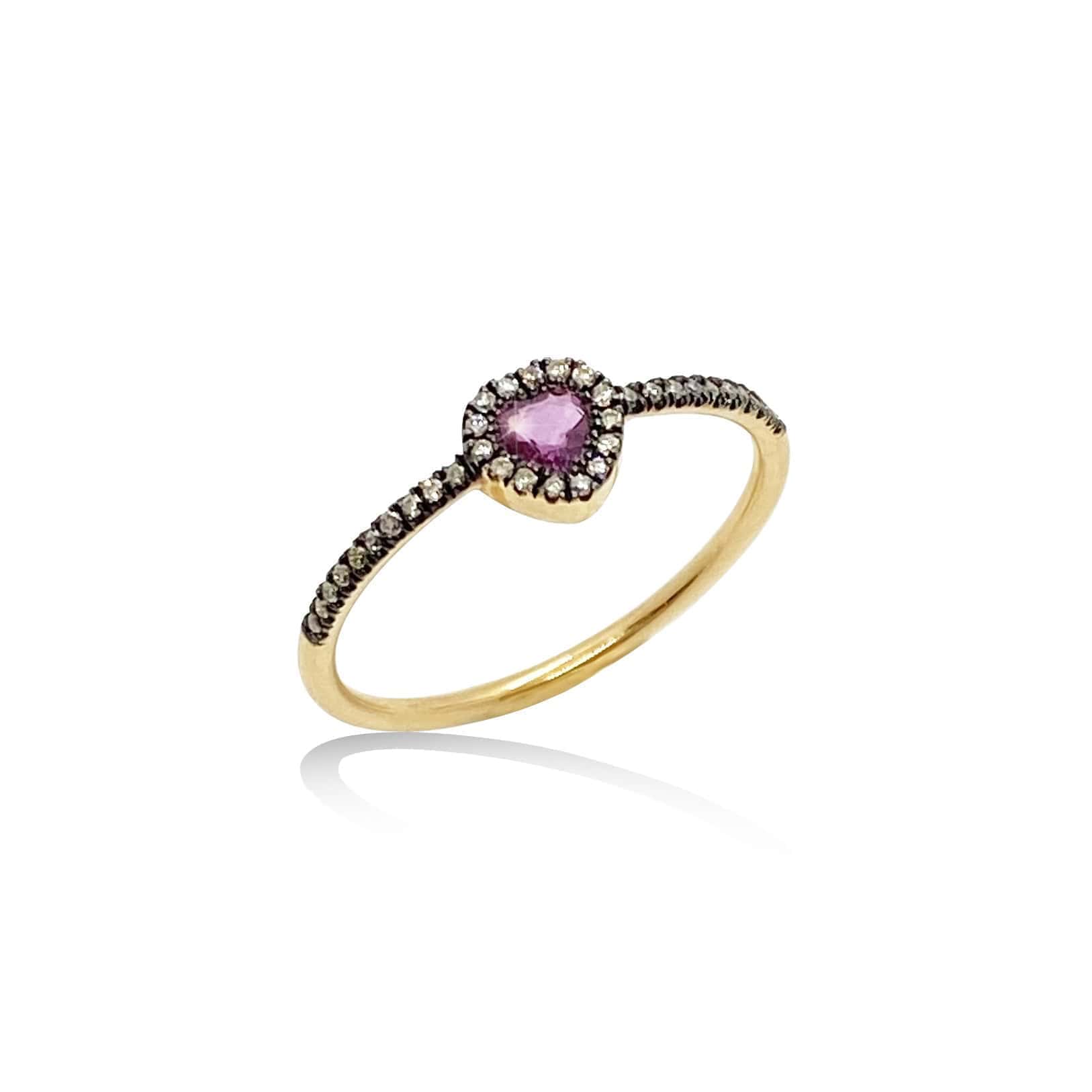 Heart ruby diamond ring — Melina Fachidis