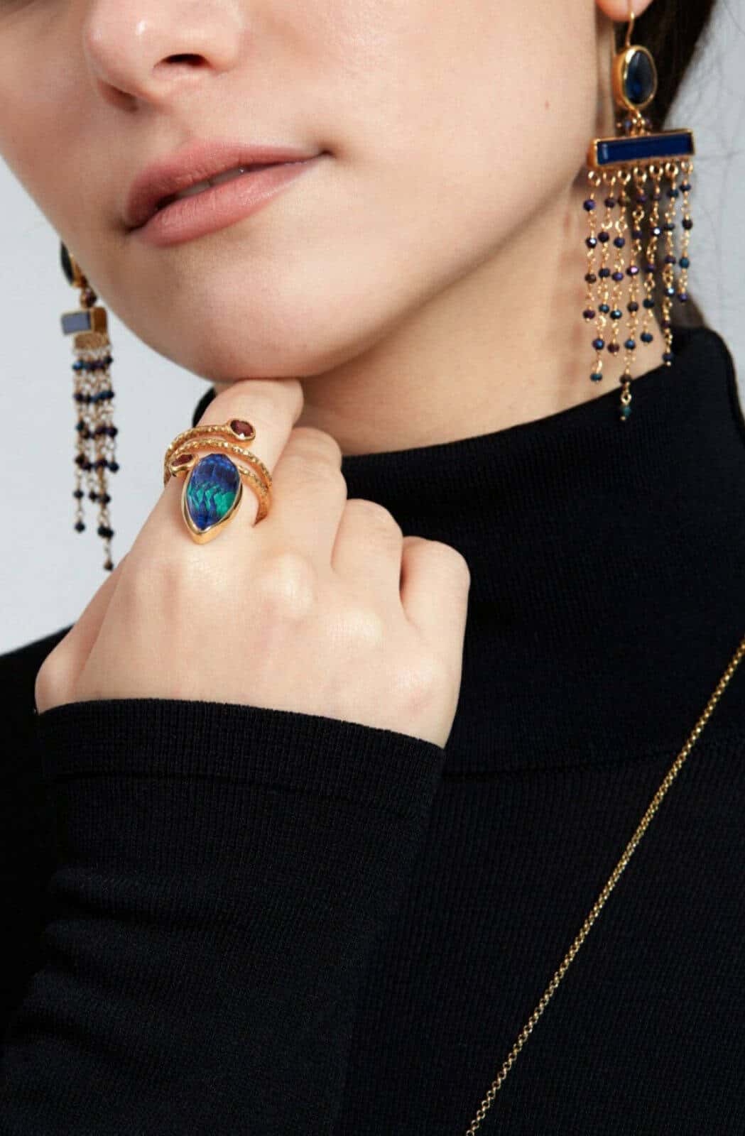 Malachite quartz and garnet ring — Melina Fachidis (4)