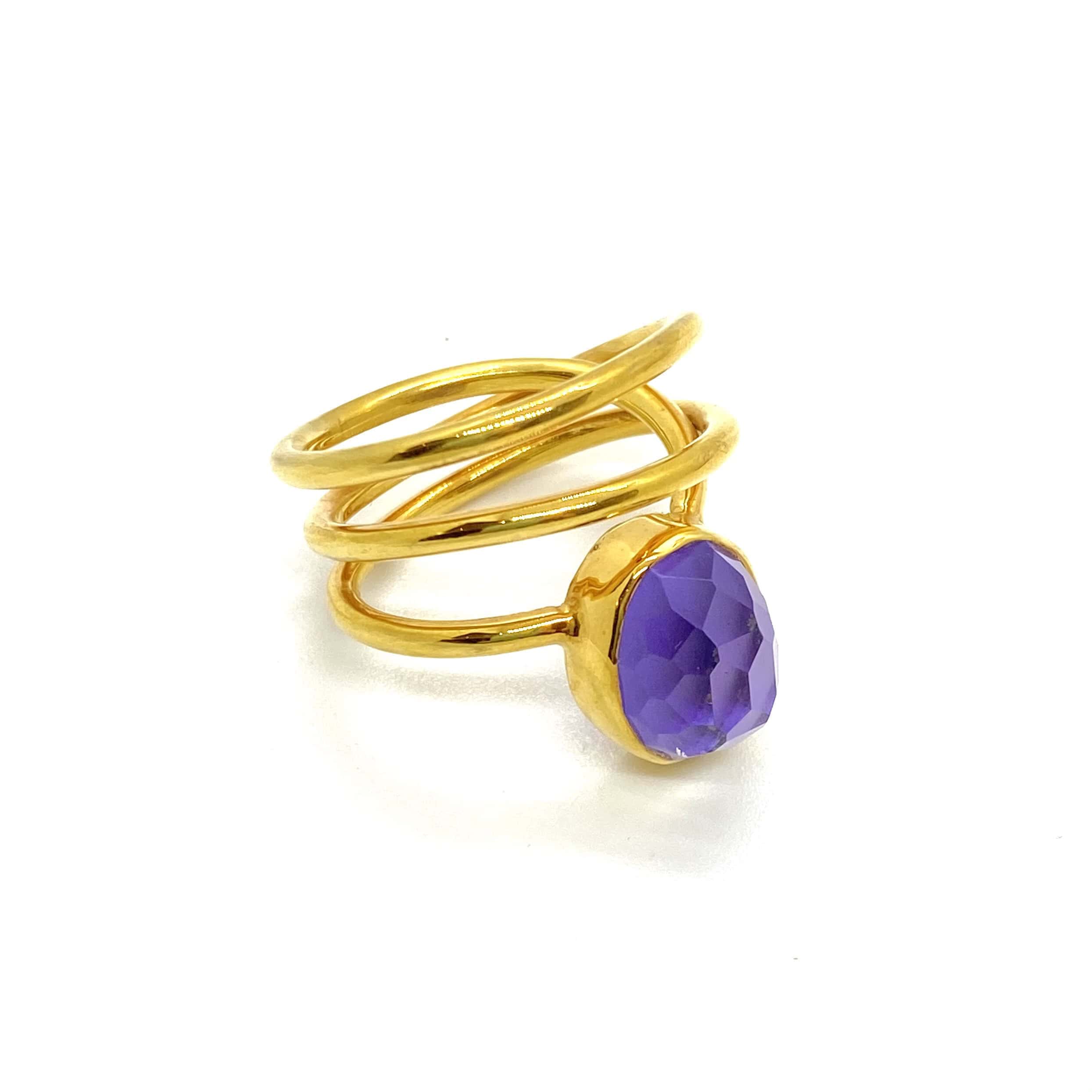 Amethyst quartz wire ring — Melina Fachidis