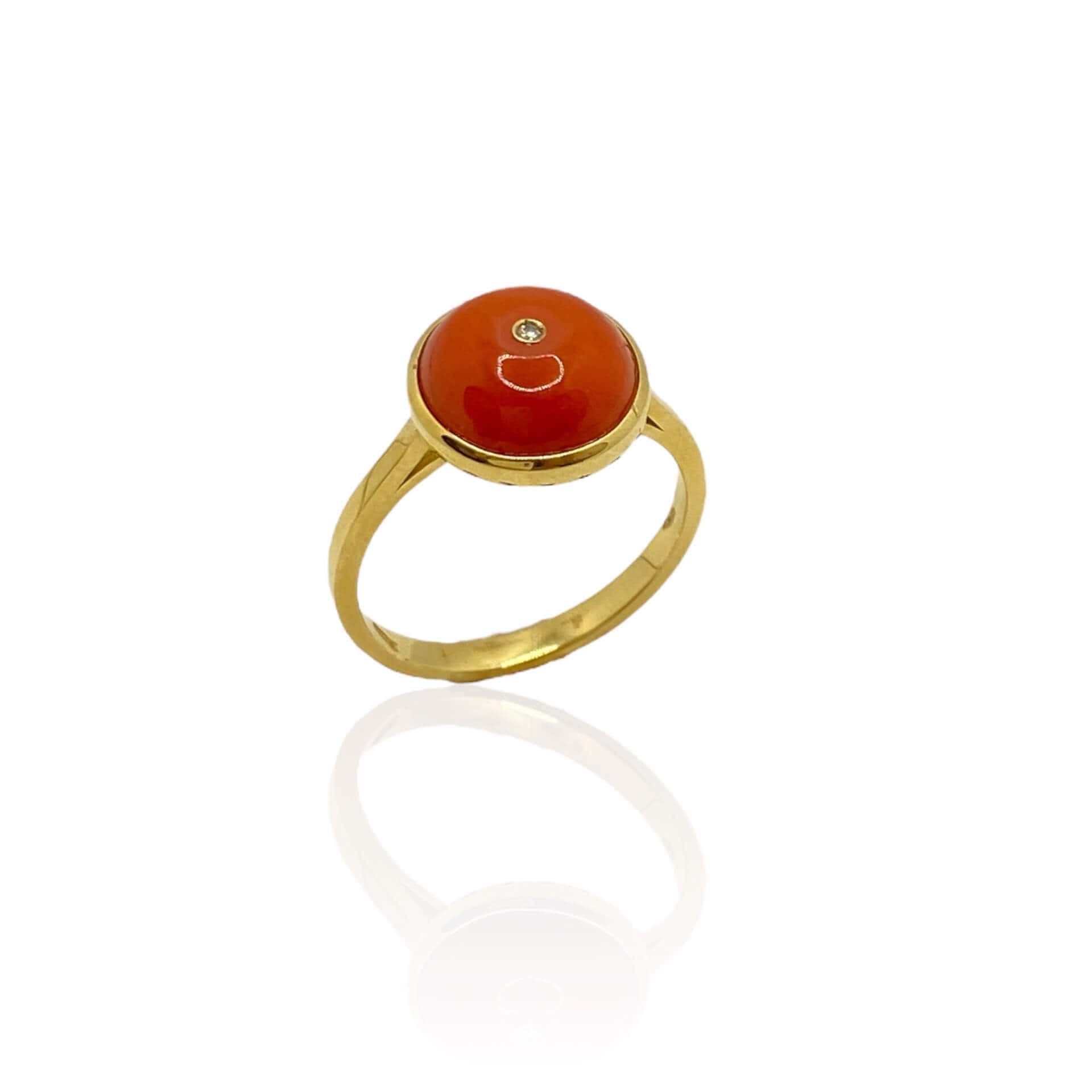 Round mediterranean red coral ring — Melina Fachidis (3)