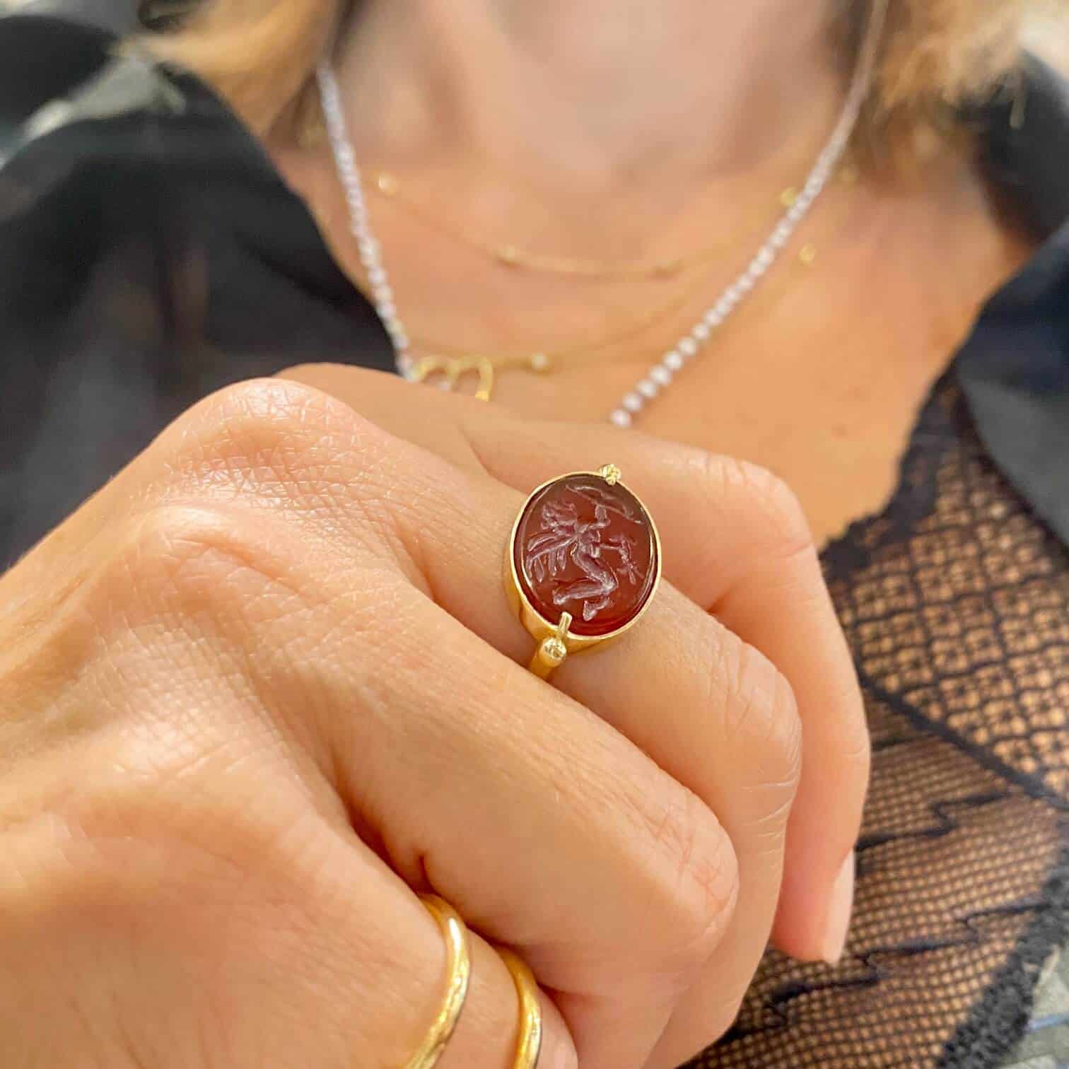 Baby angel of love carnelian ring — Melina Fachidis (4)