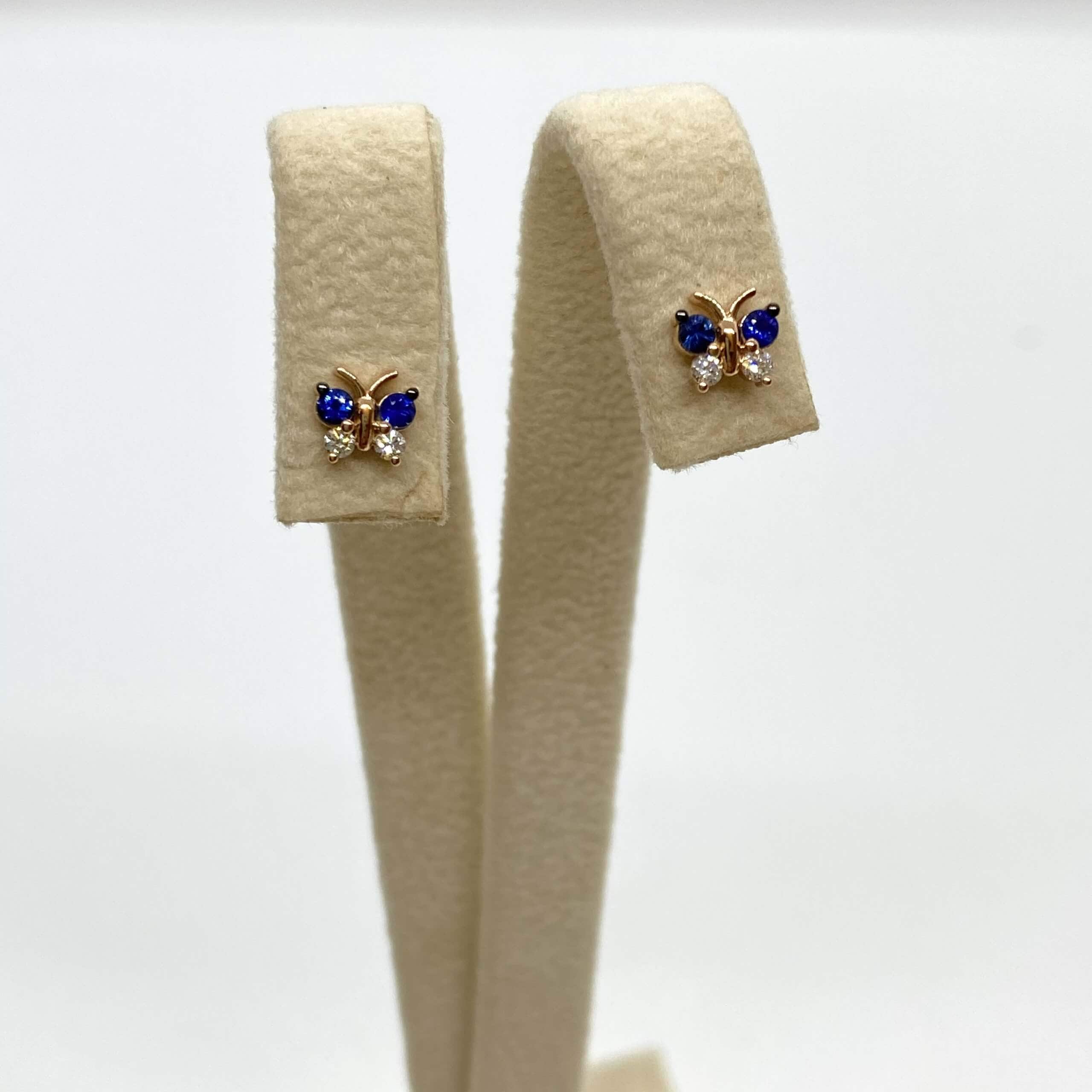 Blue sapphires with white diamonds butterfly earrings — Melina Fachidis (5)
