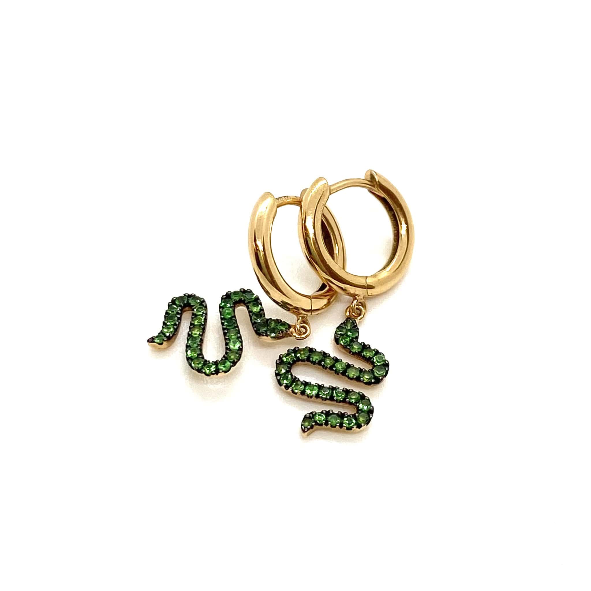 Green tsavorite snake hoops — Melina Fachidis (3)