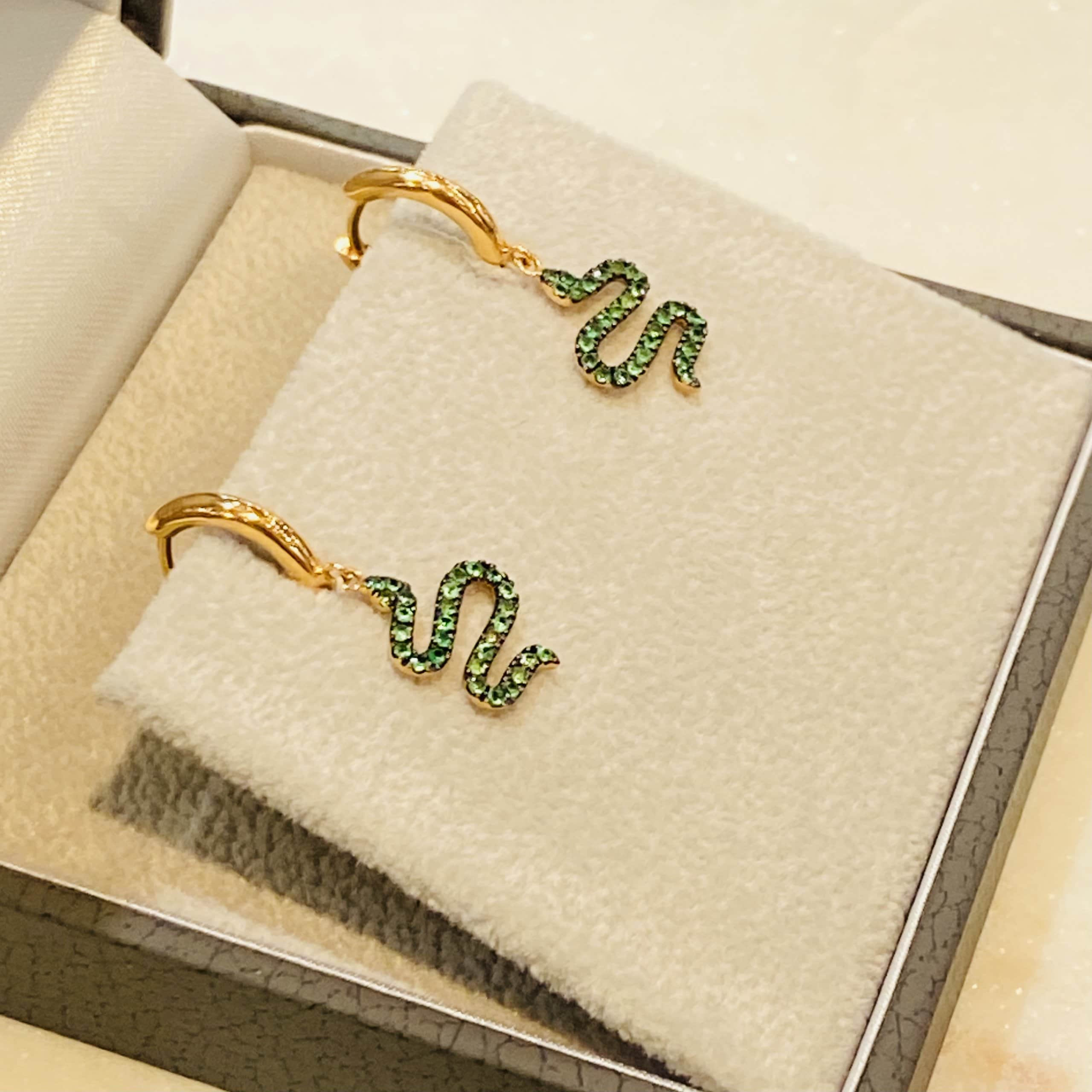 Green tsavorite snake hoops — Melina Fachidis (4)