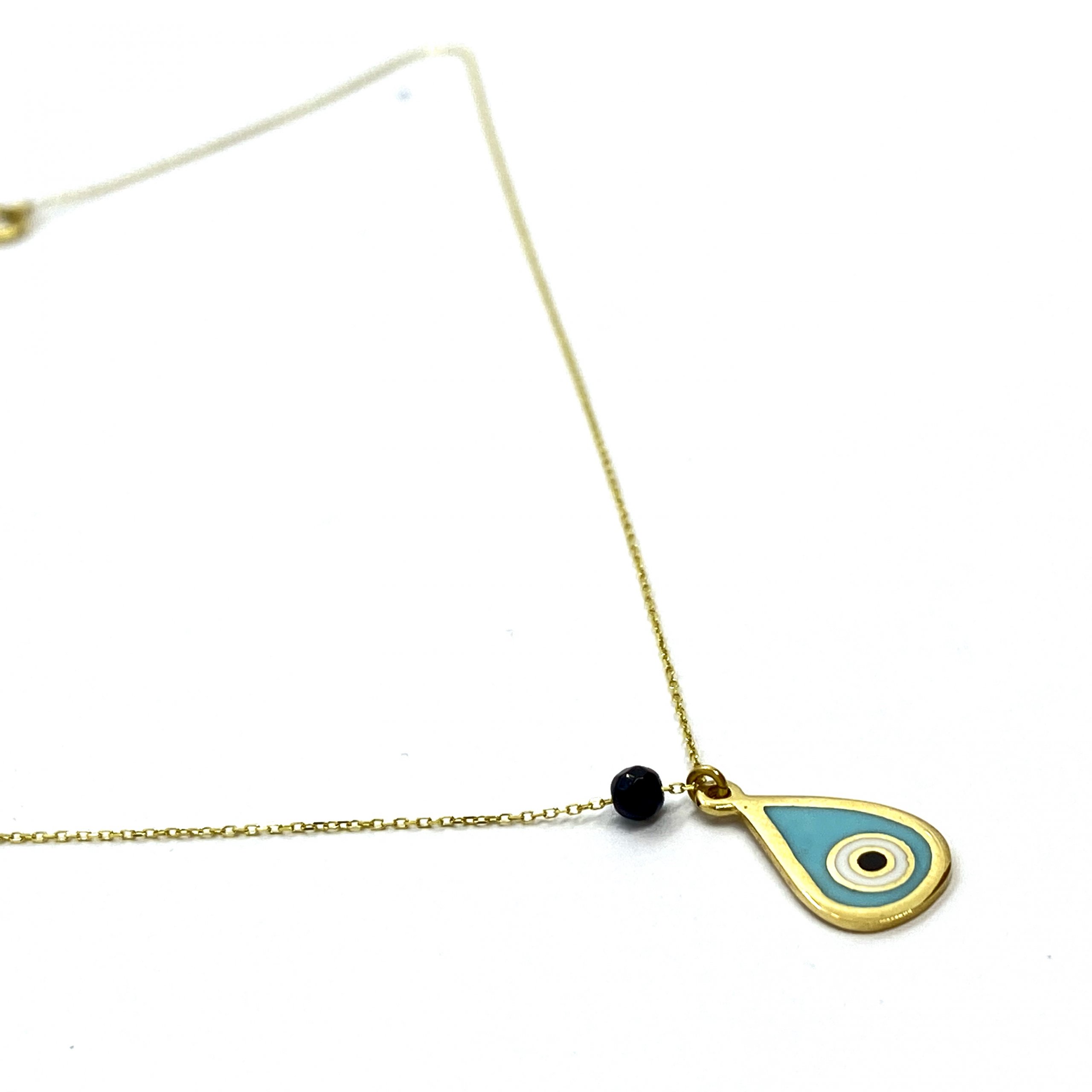 Drop shaped enameled evil eye pendant — Melina Fachidis (4)